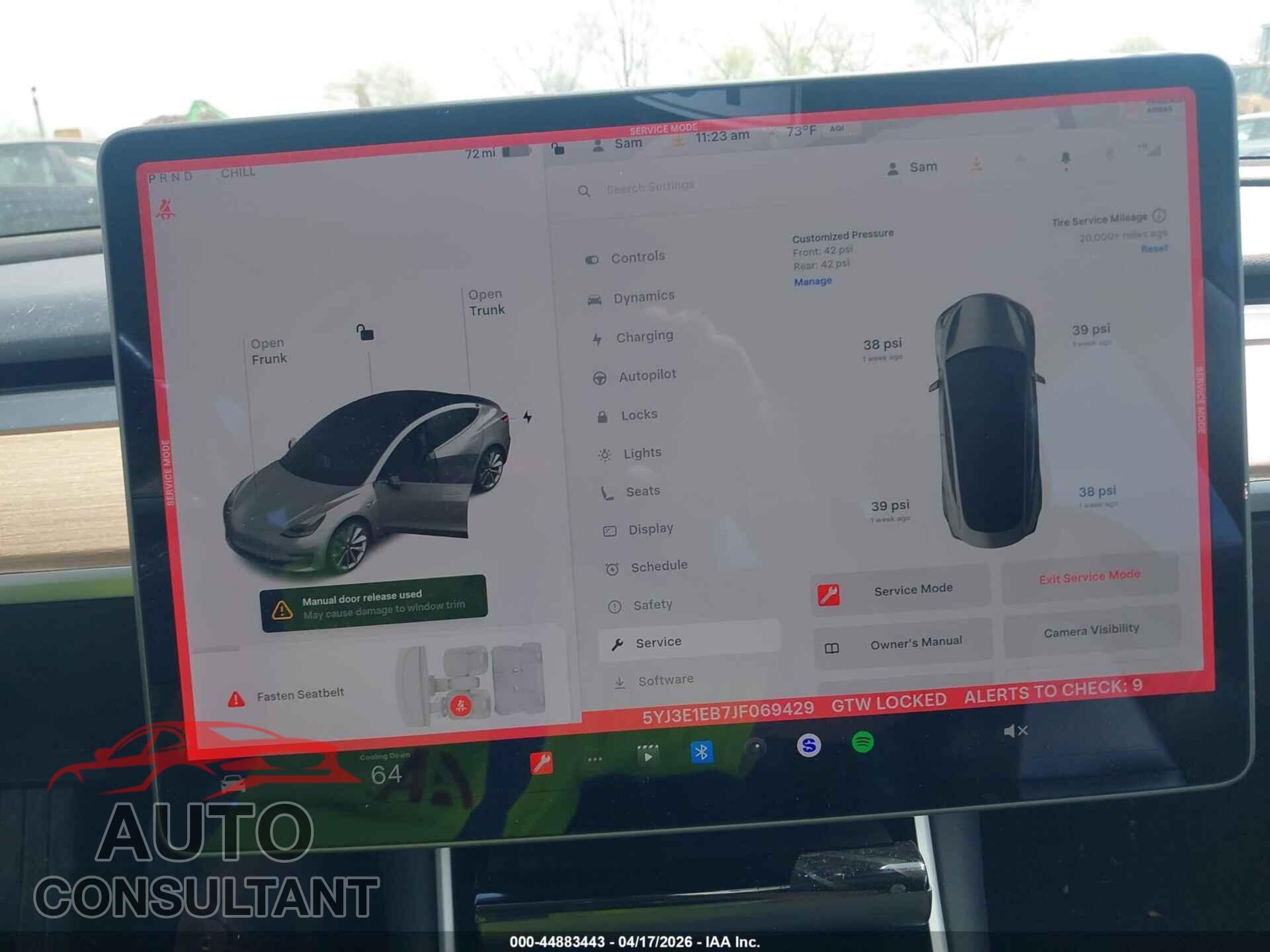 TESLA MODEL 3 2018 - 5YJ3E1EB7JF069429
