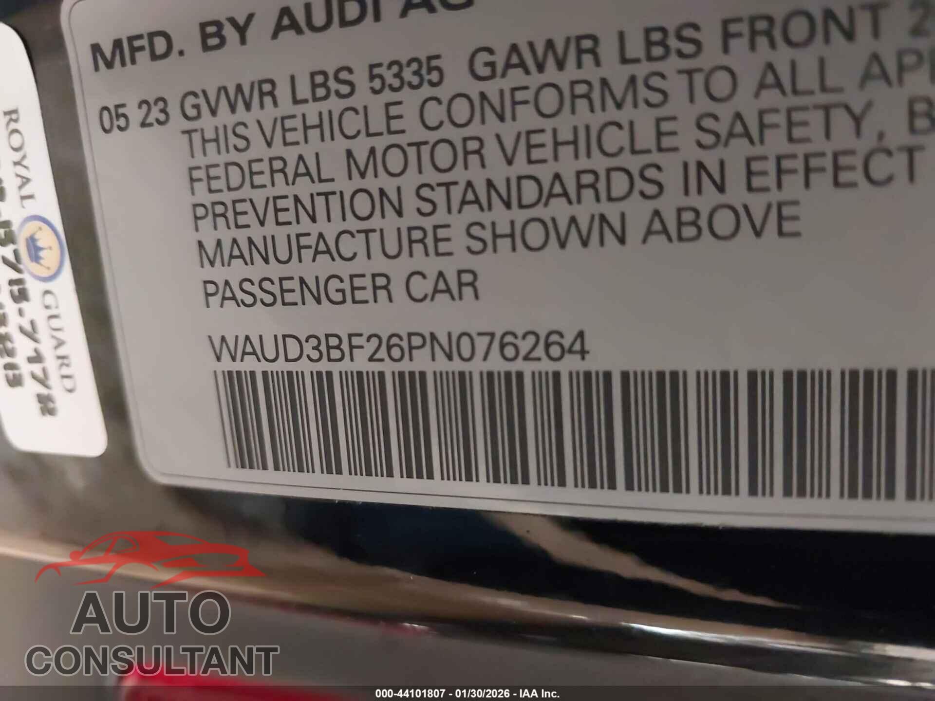 AUDI A6 2023 - WAUD3BF26PN076264