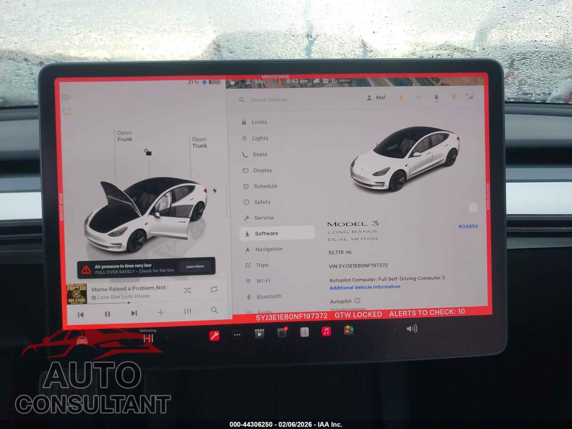 TESLA MODEL 3 2022 - 5YJ3E1EB0NF197372