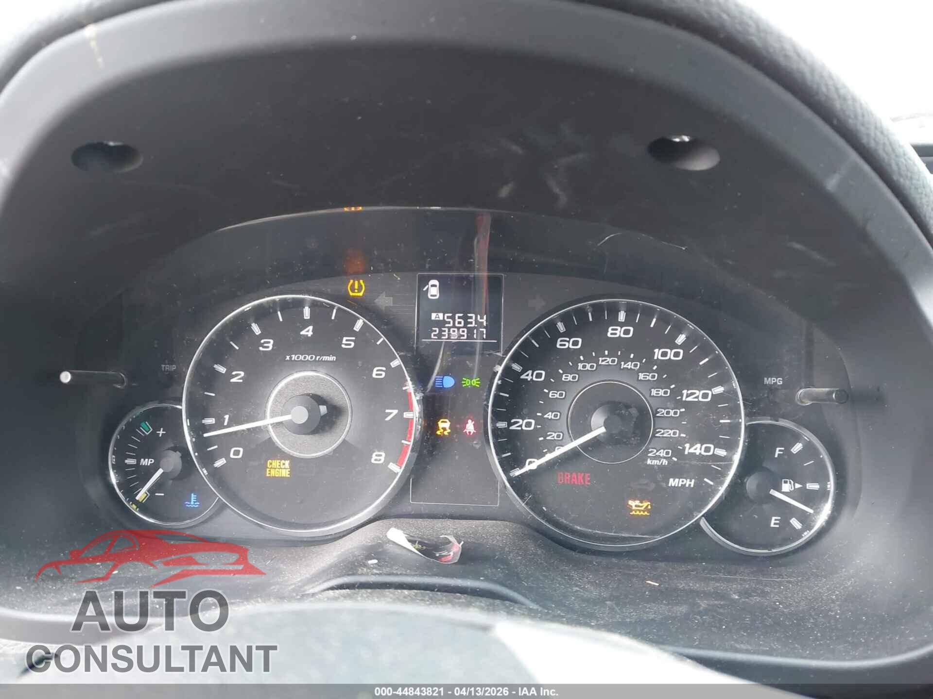 SUBARU OUTBACK 2012 - 4S4BRCAC5C1252541