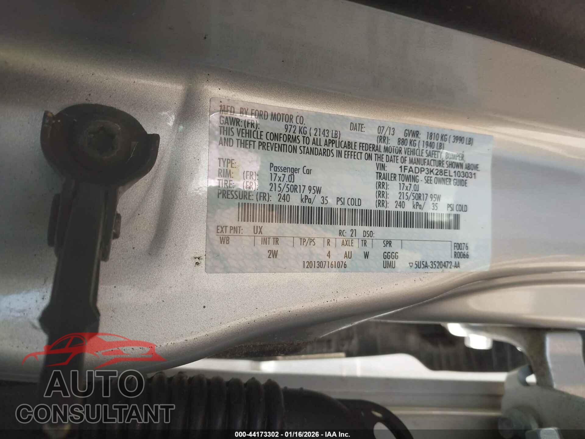 FORD FOCUS 2014 - 1FADP3K28EL103031
