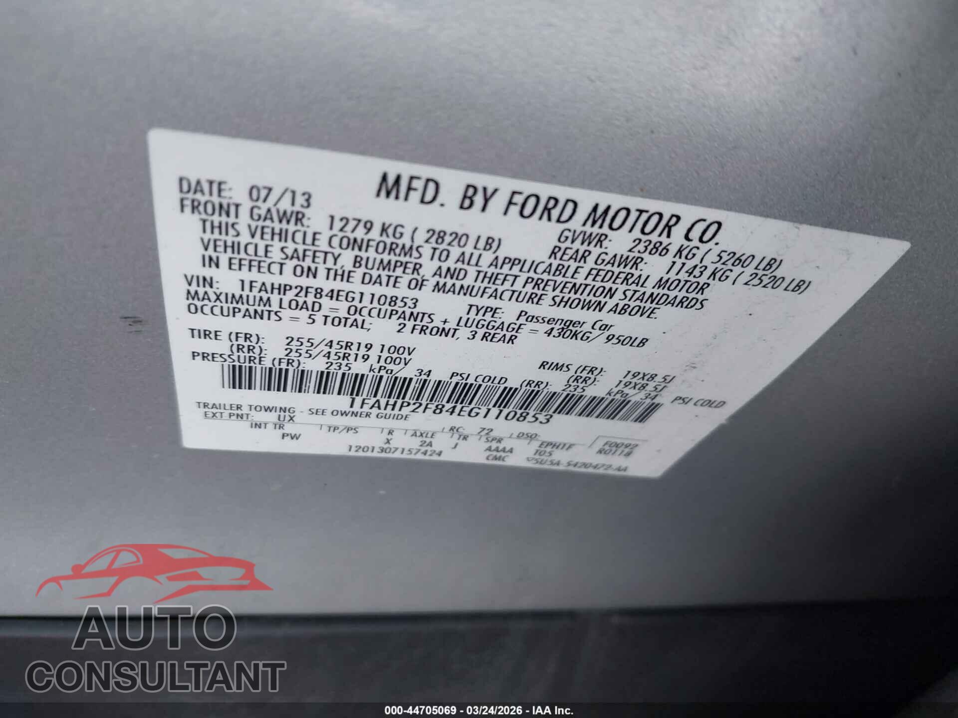 FORD TAURUS 2014 - 1FAHP2F84EG110853
