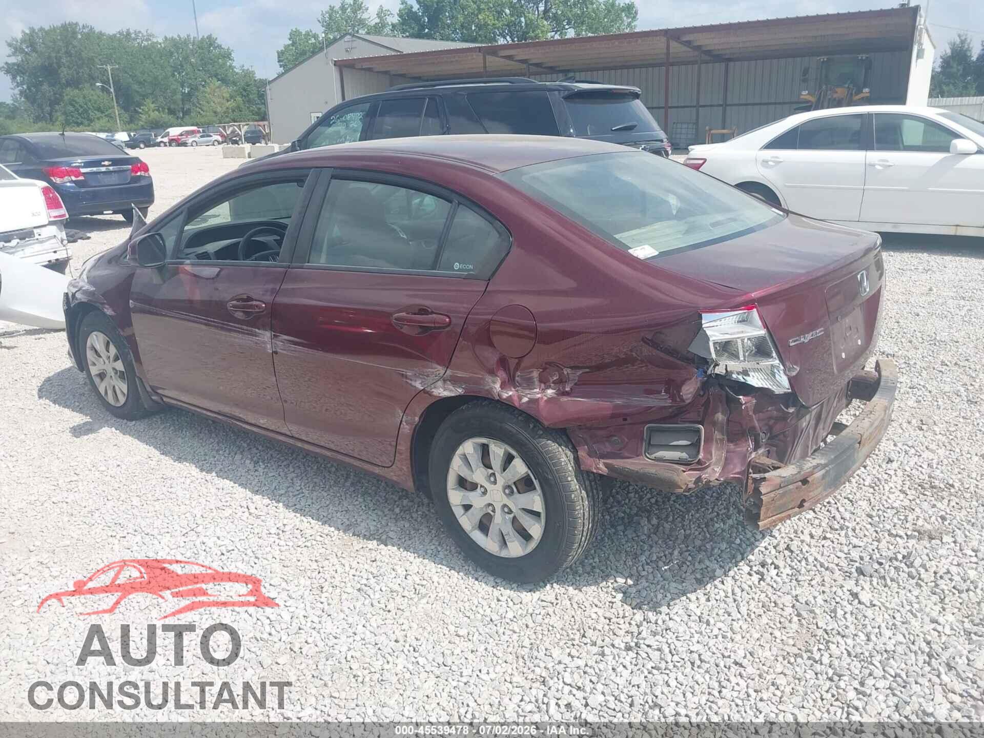 HONDA CIVIC 2012 - 19XFB2F52CE022547