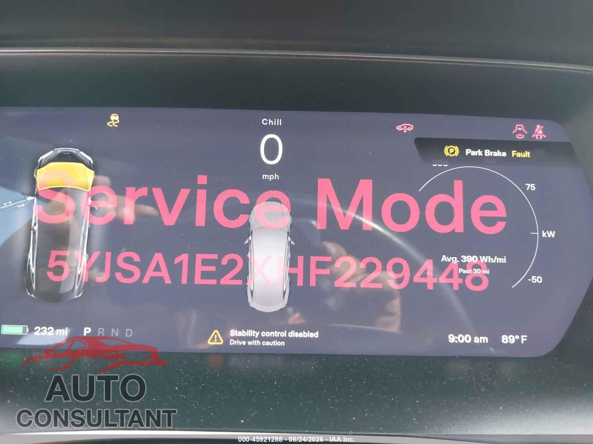 TESLA MODEL S 2017 - 5YJSA1E2XHF229448