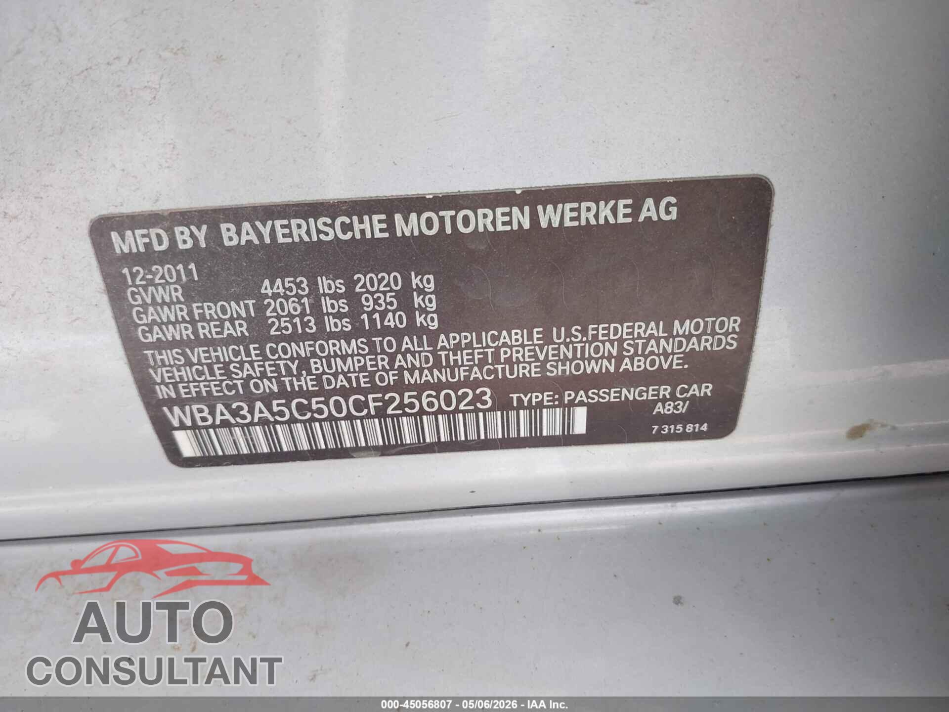 BMW 328I 2012 - WBA3A5C50CF256023