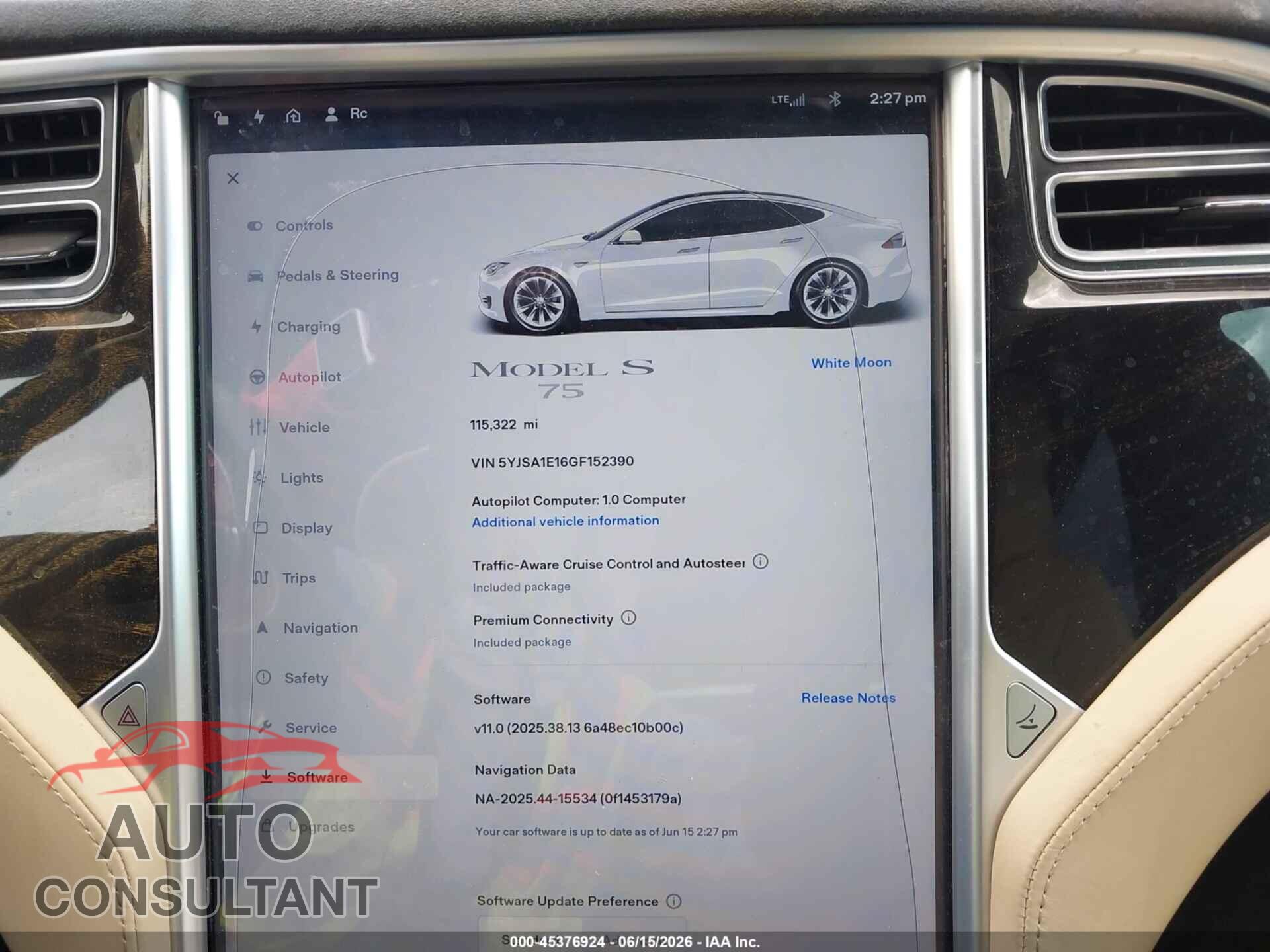 TESLA MODEL S 2016 - 5YJSA1E16GF152390
