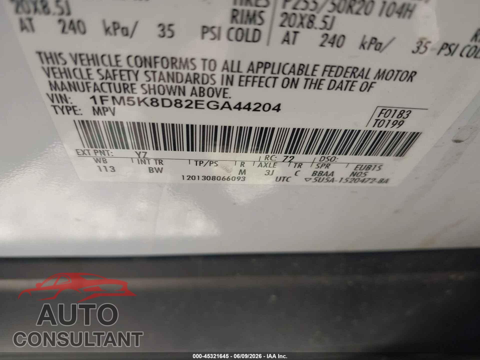 FORD EXPLORER 2014 - 1FM5K8D82EGA44204