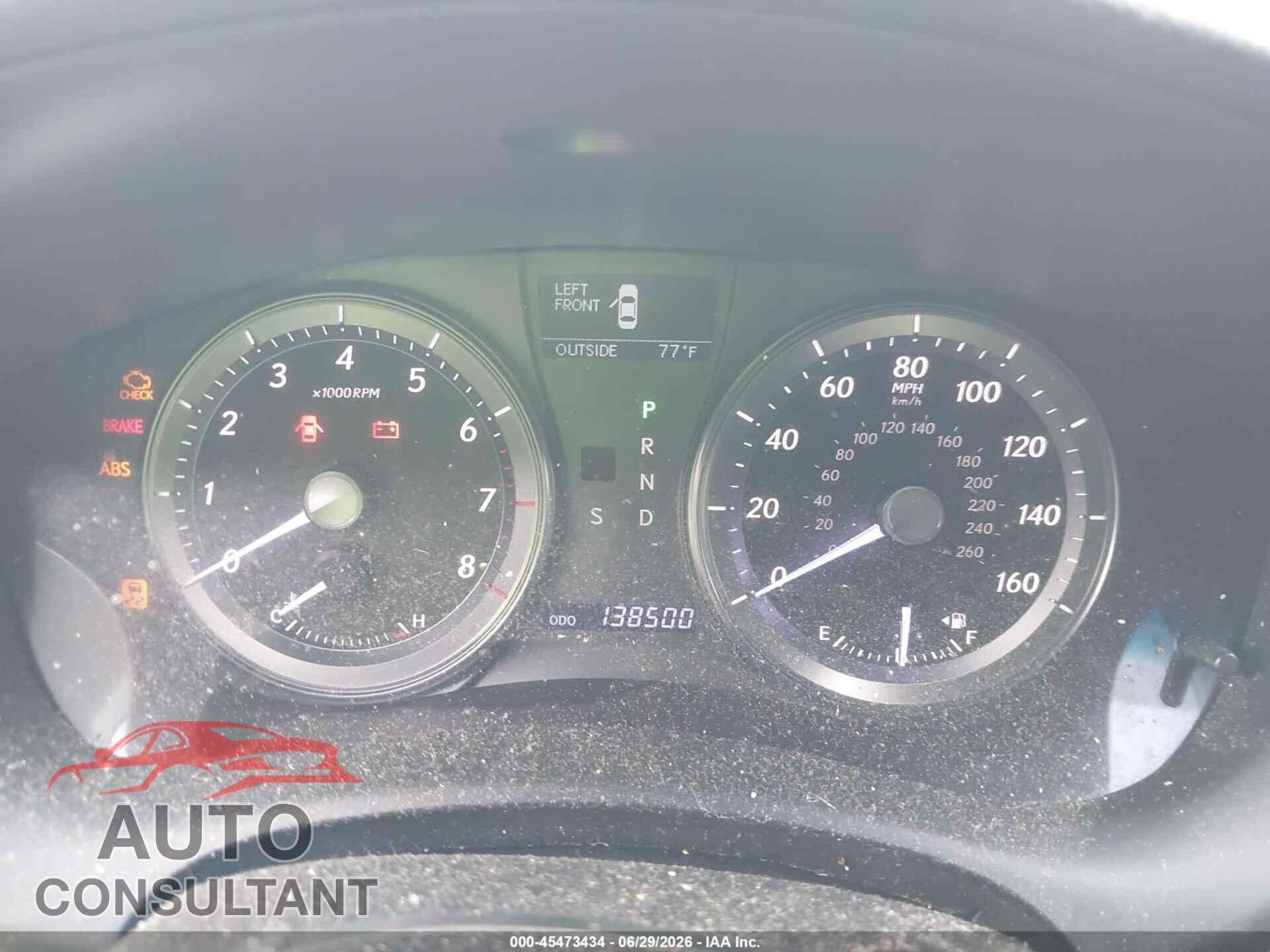LEXUS ES 350 2012 - JTHBK1EG9C2512703