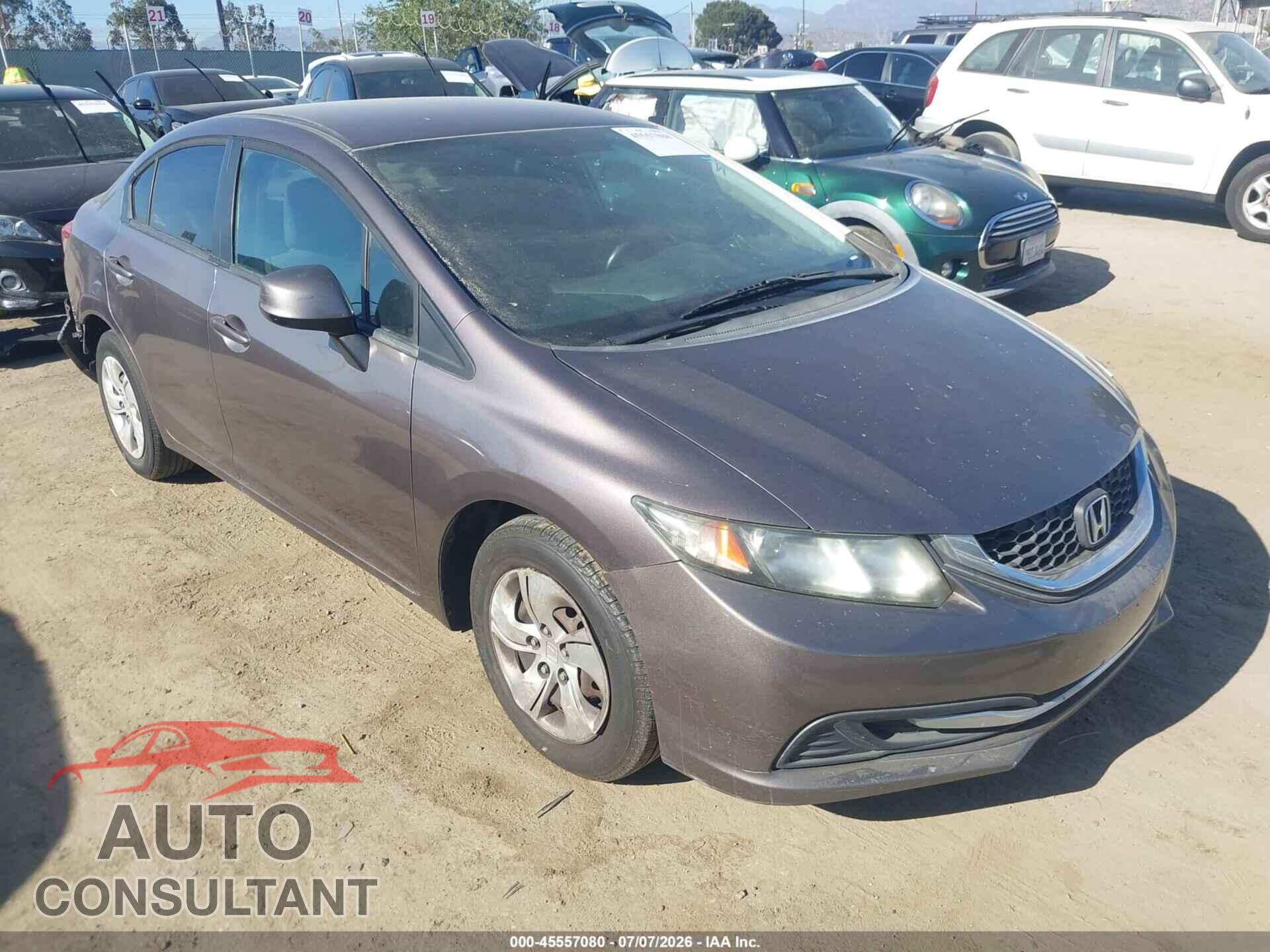 HONDA CIVIC 2013 - 19XFB2F55DE292244