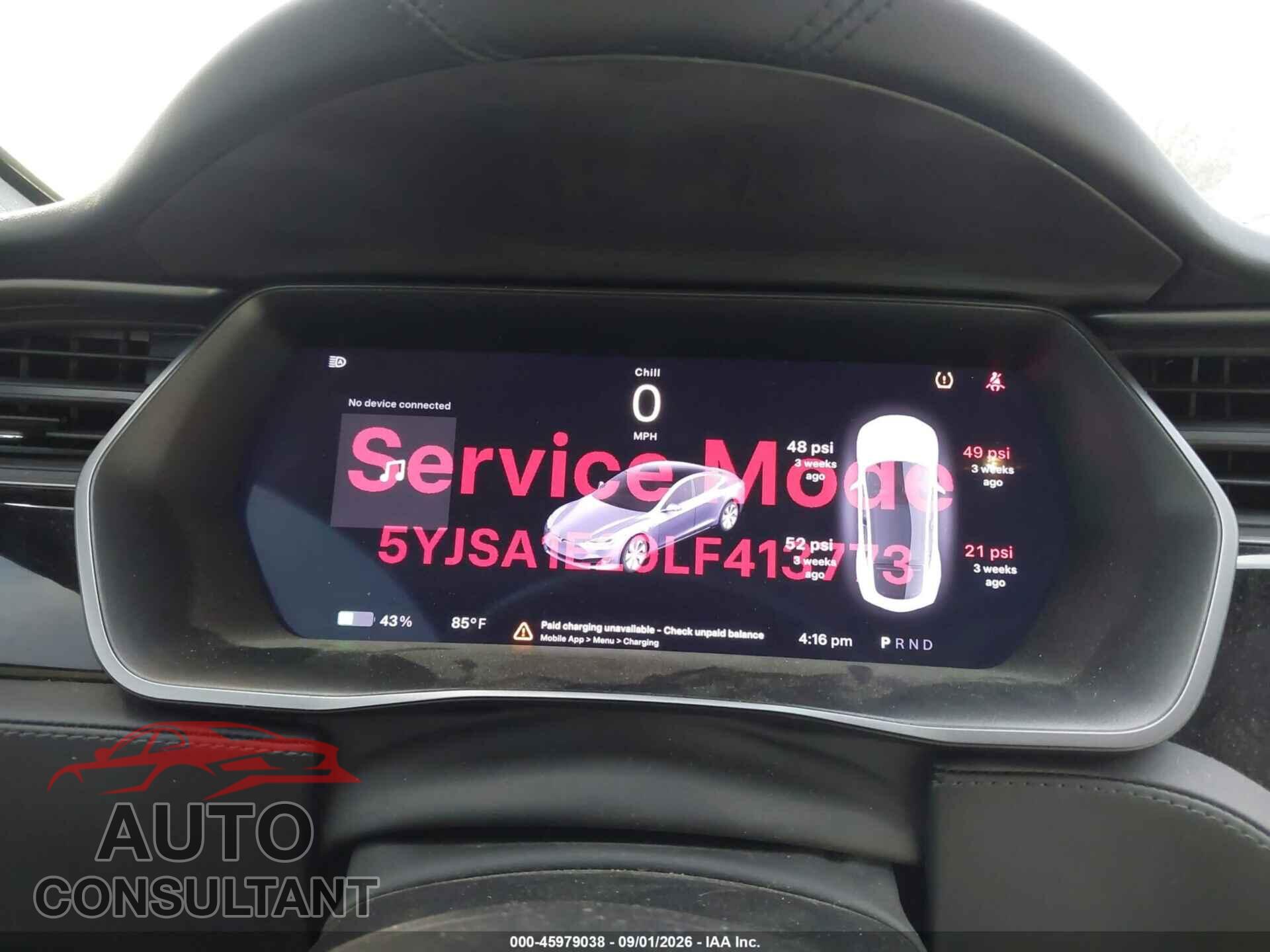 TESLA MODEL S 2020 - 5YJSA1E29LF413773