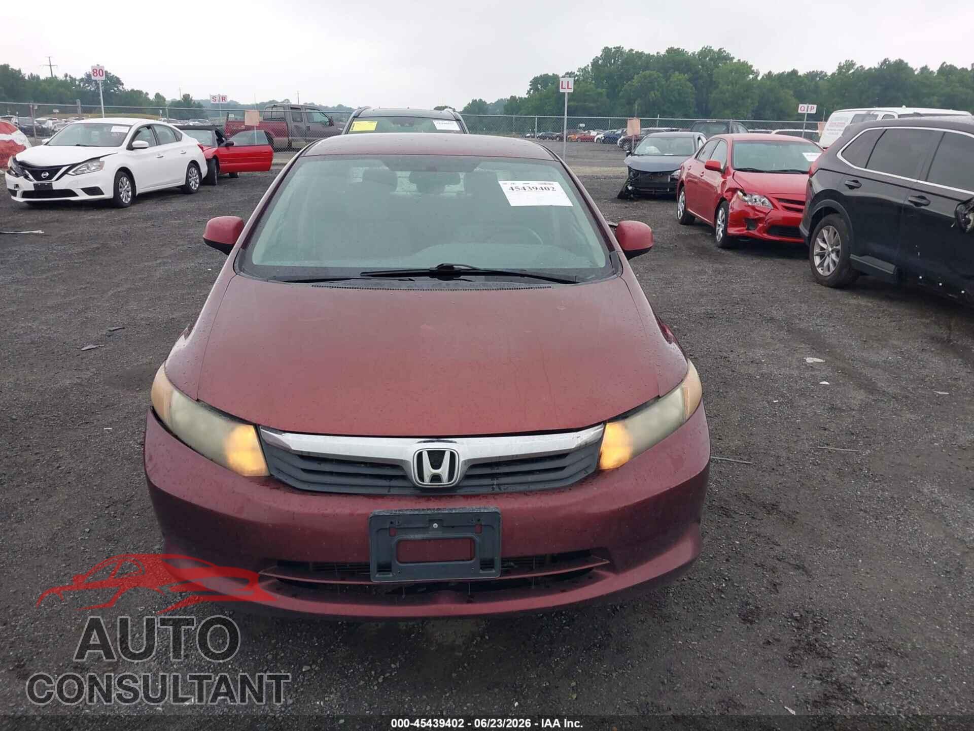 HONDA CIVIC 2012 - 19XFB2F58CE323162