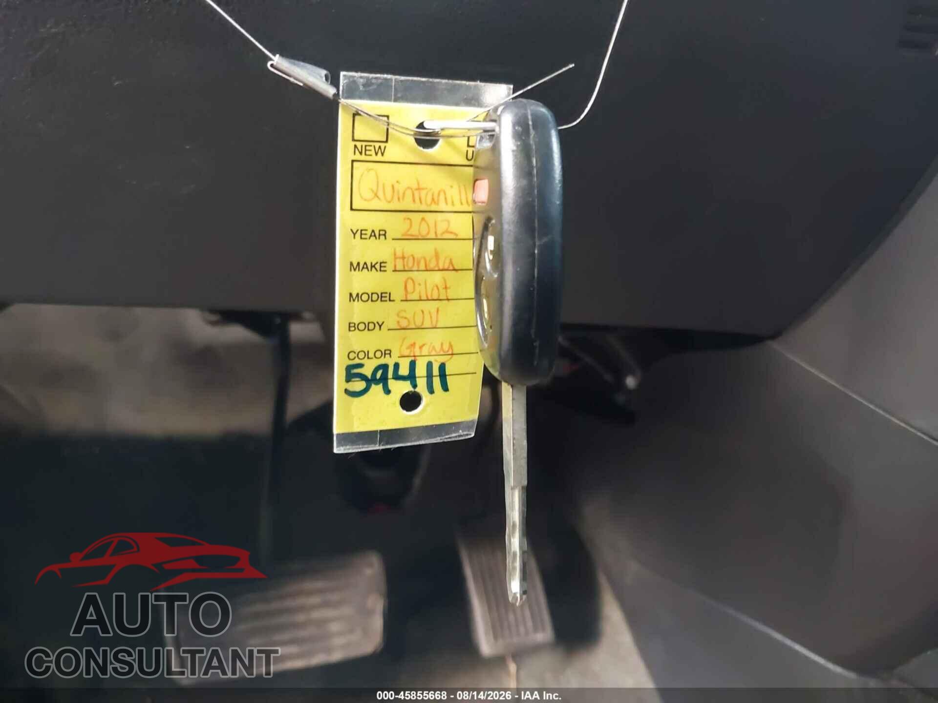 HONDA PILOT 2012 - 5FNYF4H55CB081172