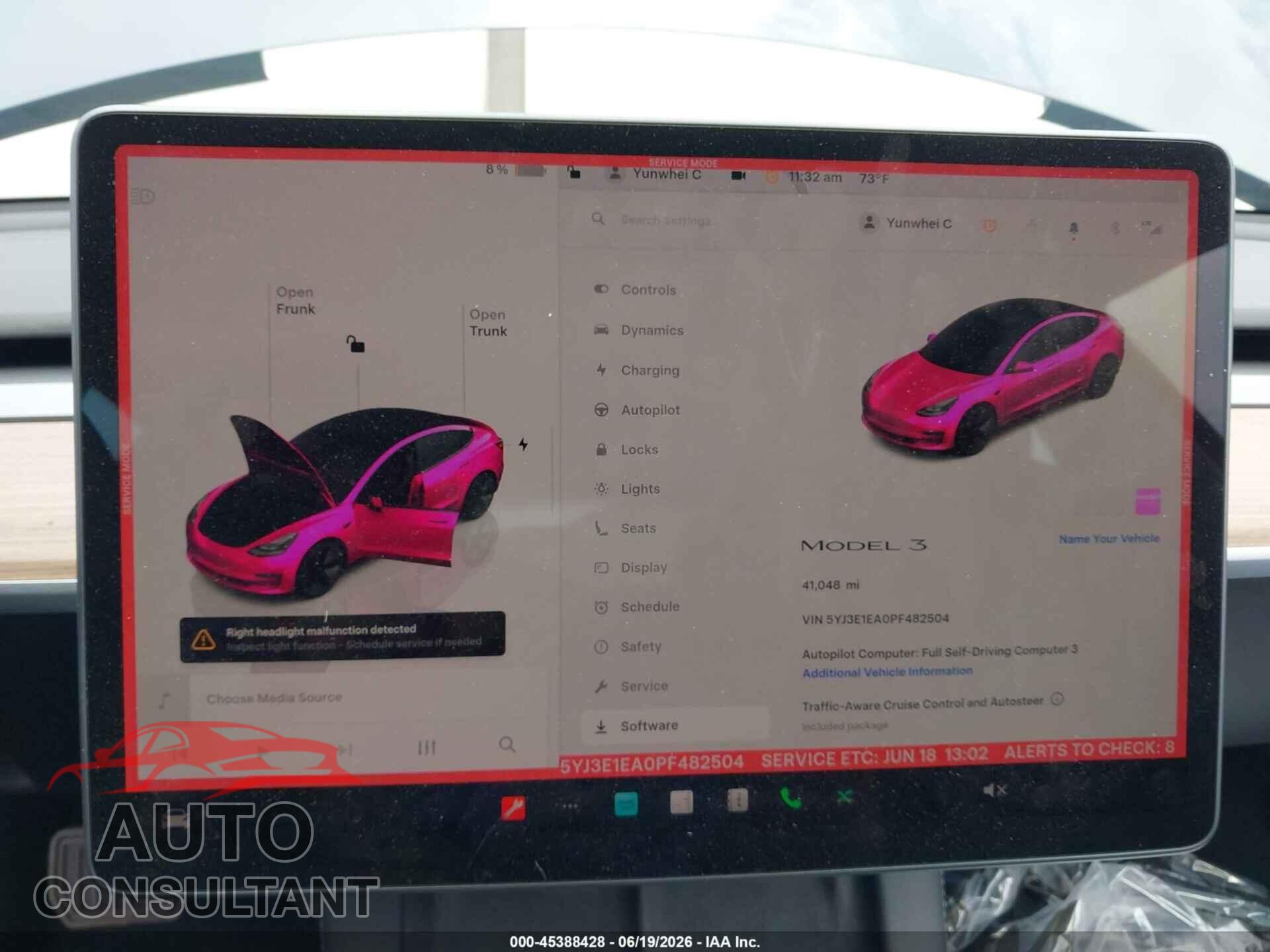 TESLA MODEL 3 2023 - 5YJ3E1EA0PF482504