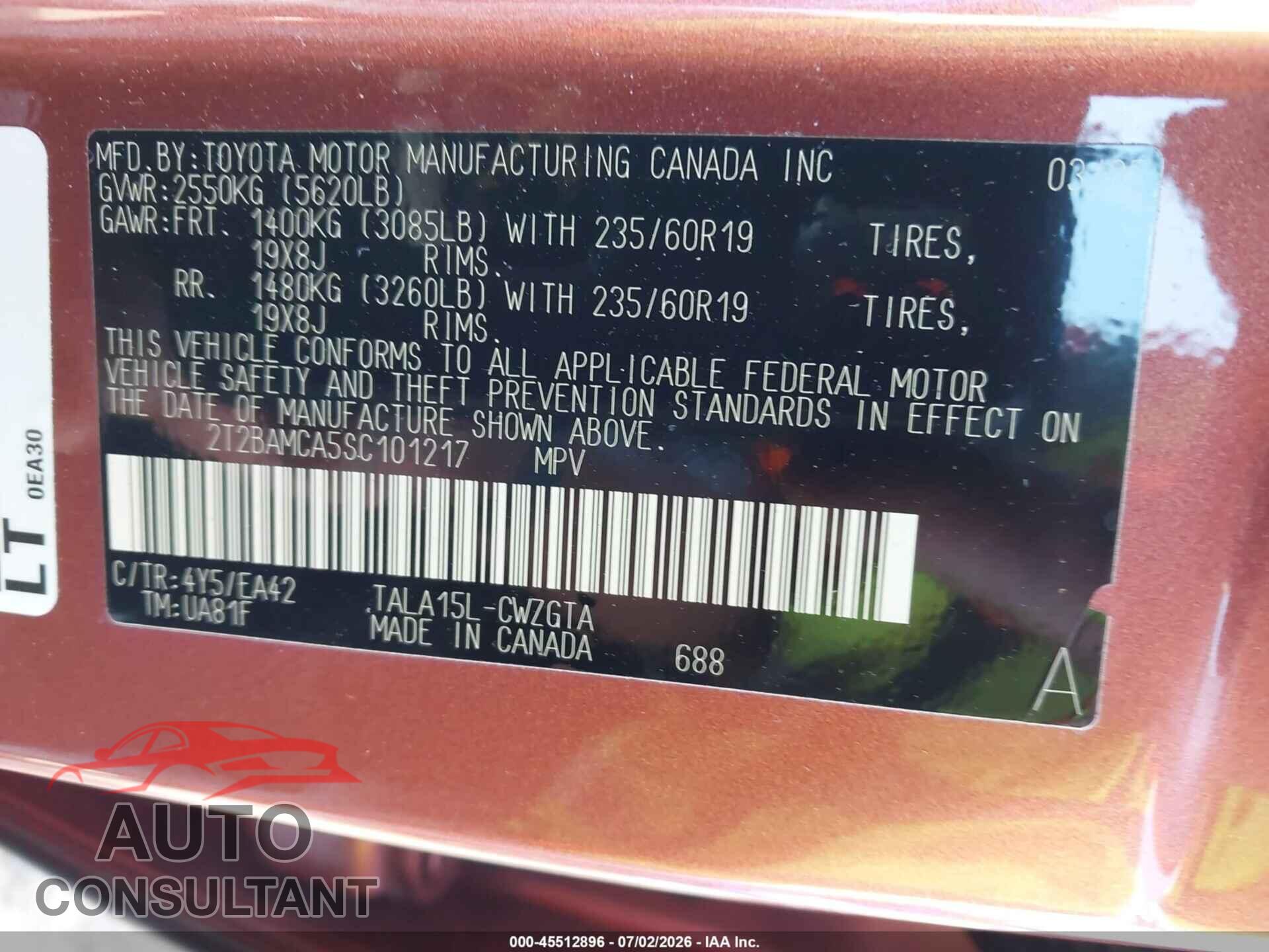LEXUS RX 350 2025 - 2T2BAMCA5SC101217