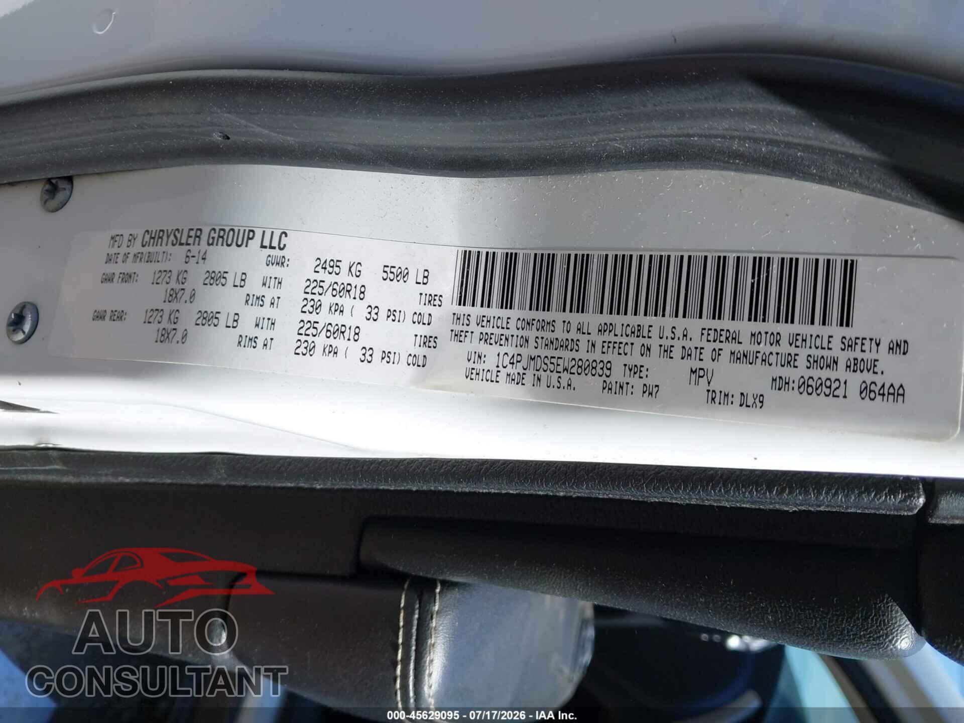 JEEP CHEROKEE 2014 - 1C4PJMDS5EW280839