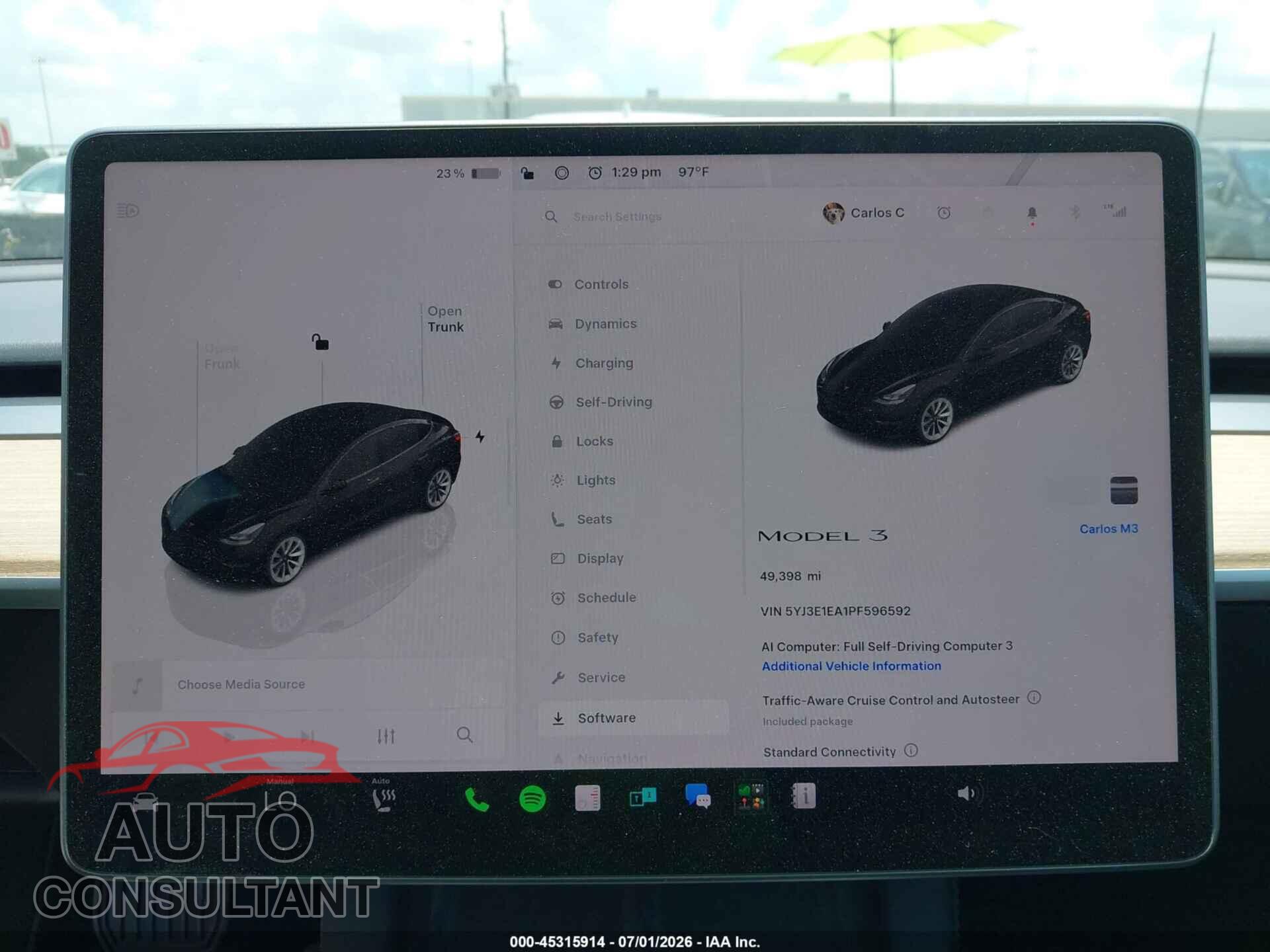TESLA MODEL 3 2023 - 5YJ3E1EA1PF596592