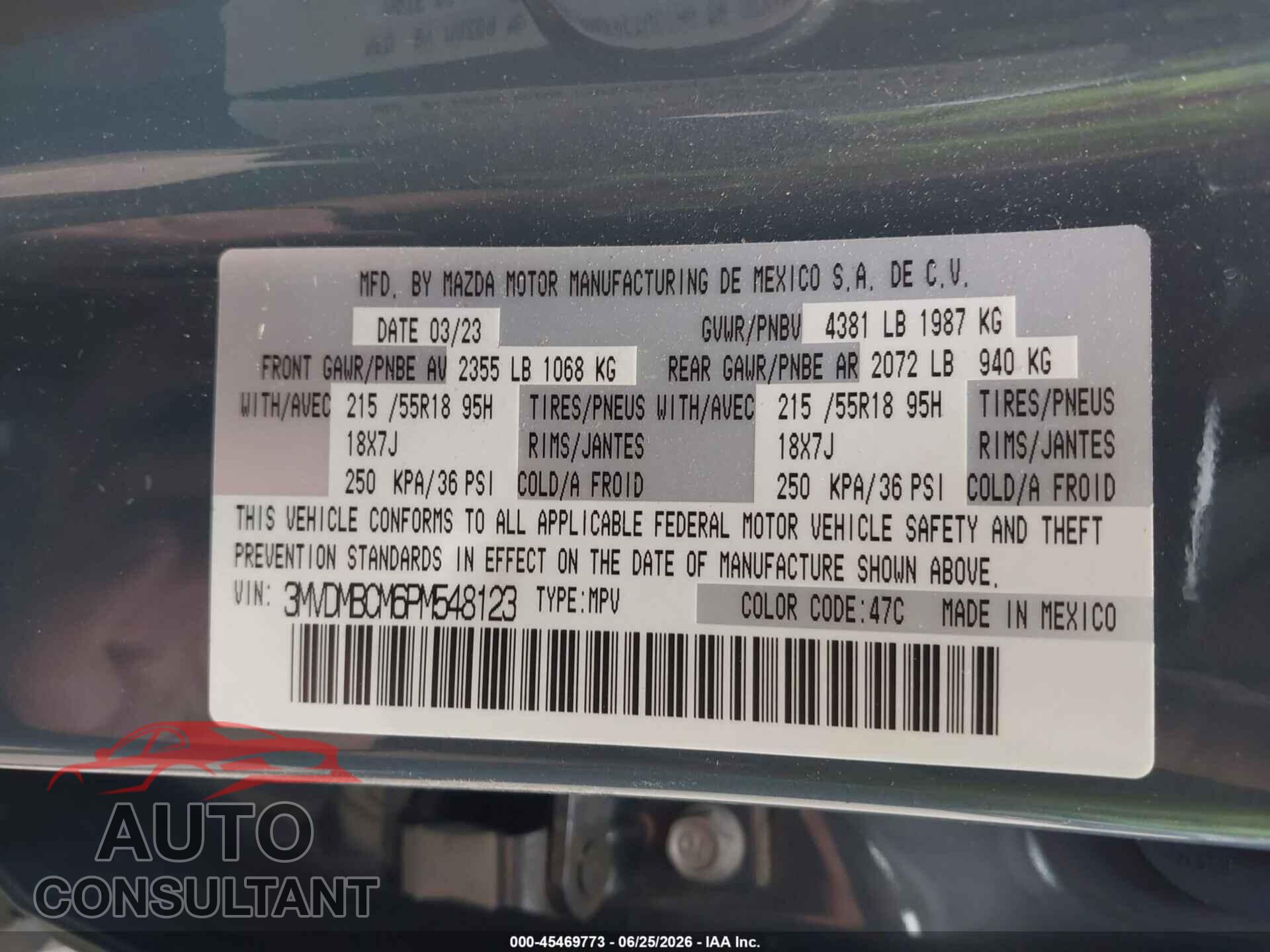 MAZDA CX-30 2023 - 3MVDMBCM6PM548123