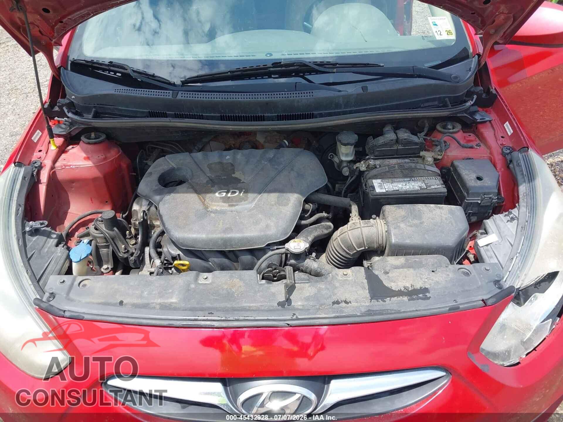 HYUNDAI ACCENT 2012 - KMHCU4AE4CU263670