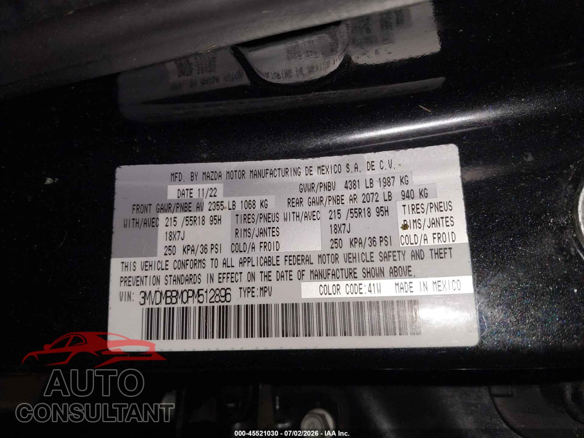 MAZDA CX-30 2023 - 3MVDMBBM0PM512896