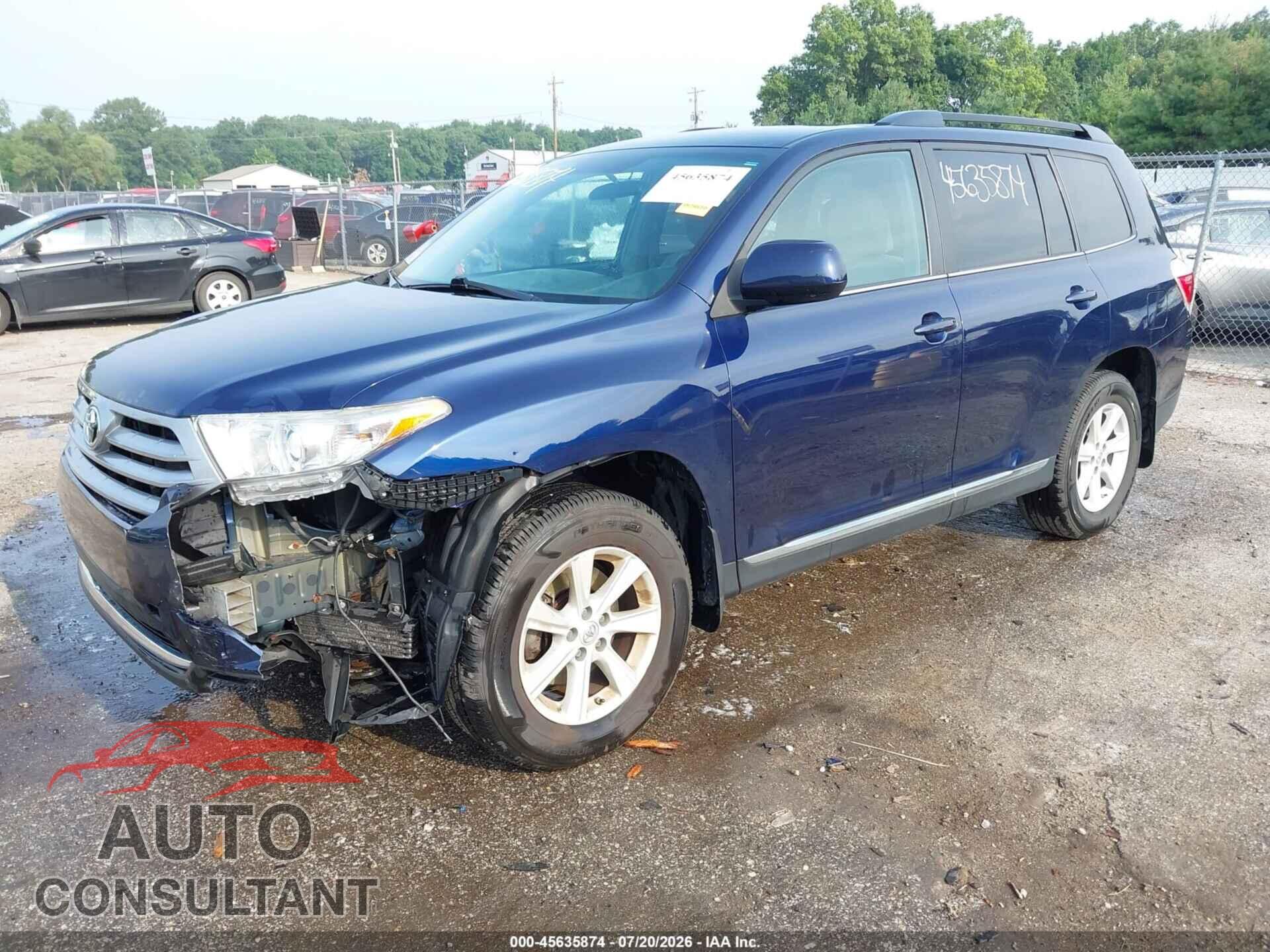 TOYOTA HIGHLANDER 2013 - 5TDBK3EH6DS254608