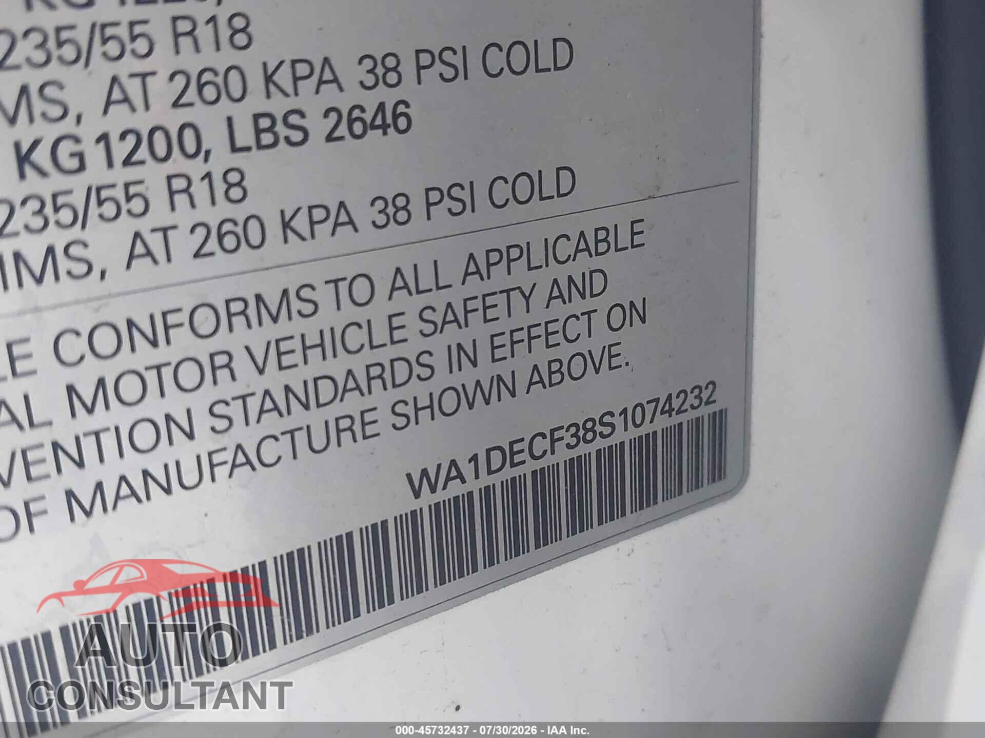 AUDI Q3 2025 - WA1DECF38S1074232
