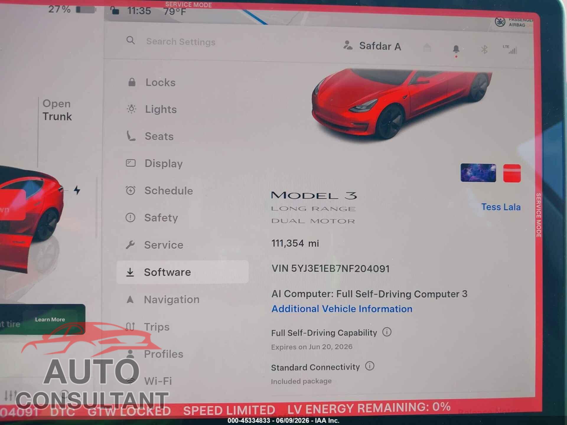 TESLA MODEL 3 2022 - 5YJ3E1EB7NF204091
