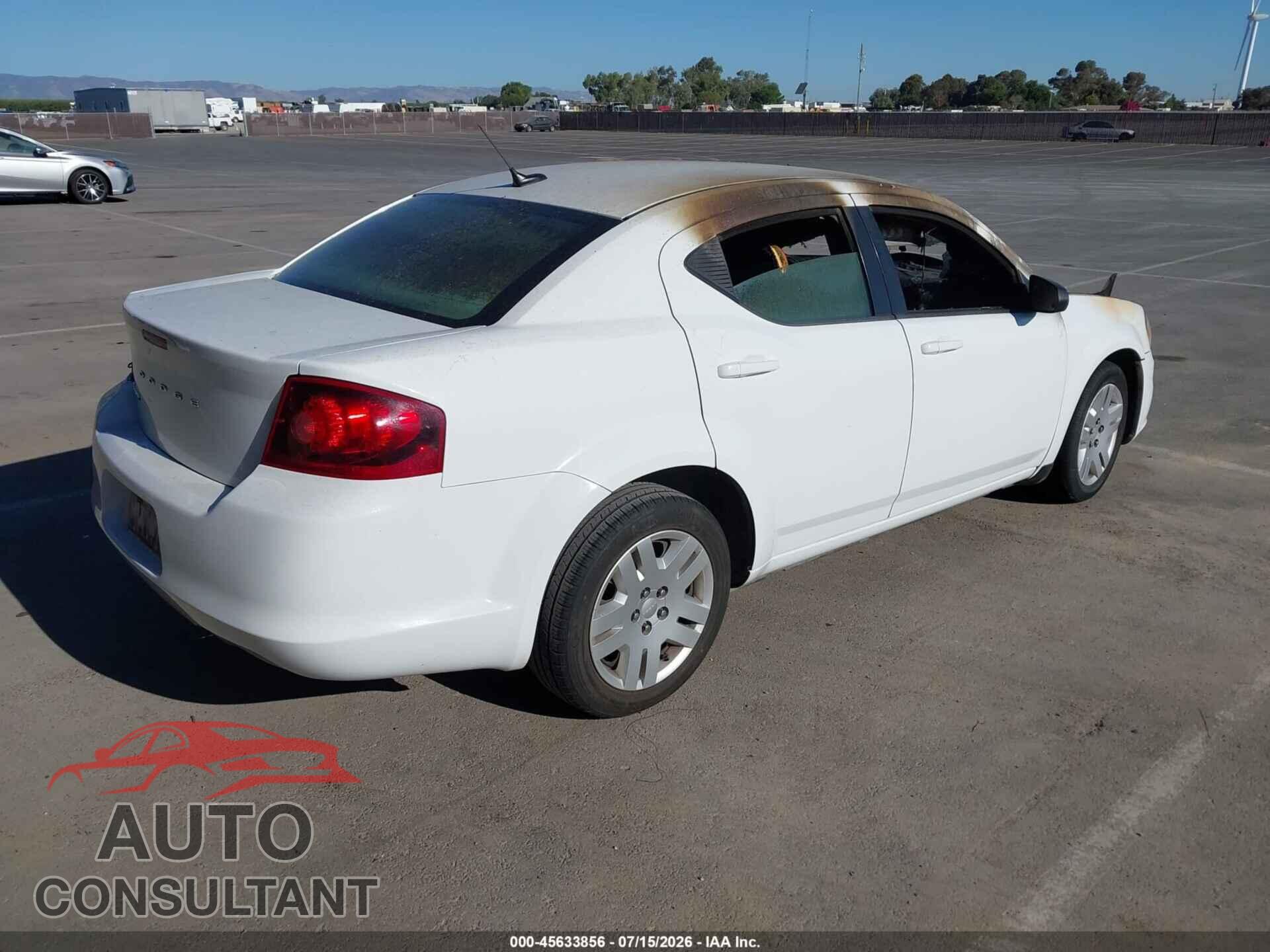 DODGE AVENGER 2012 - 1C3CDZAB8CN128150