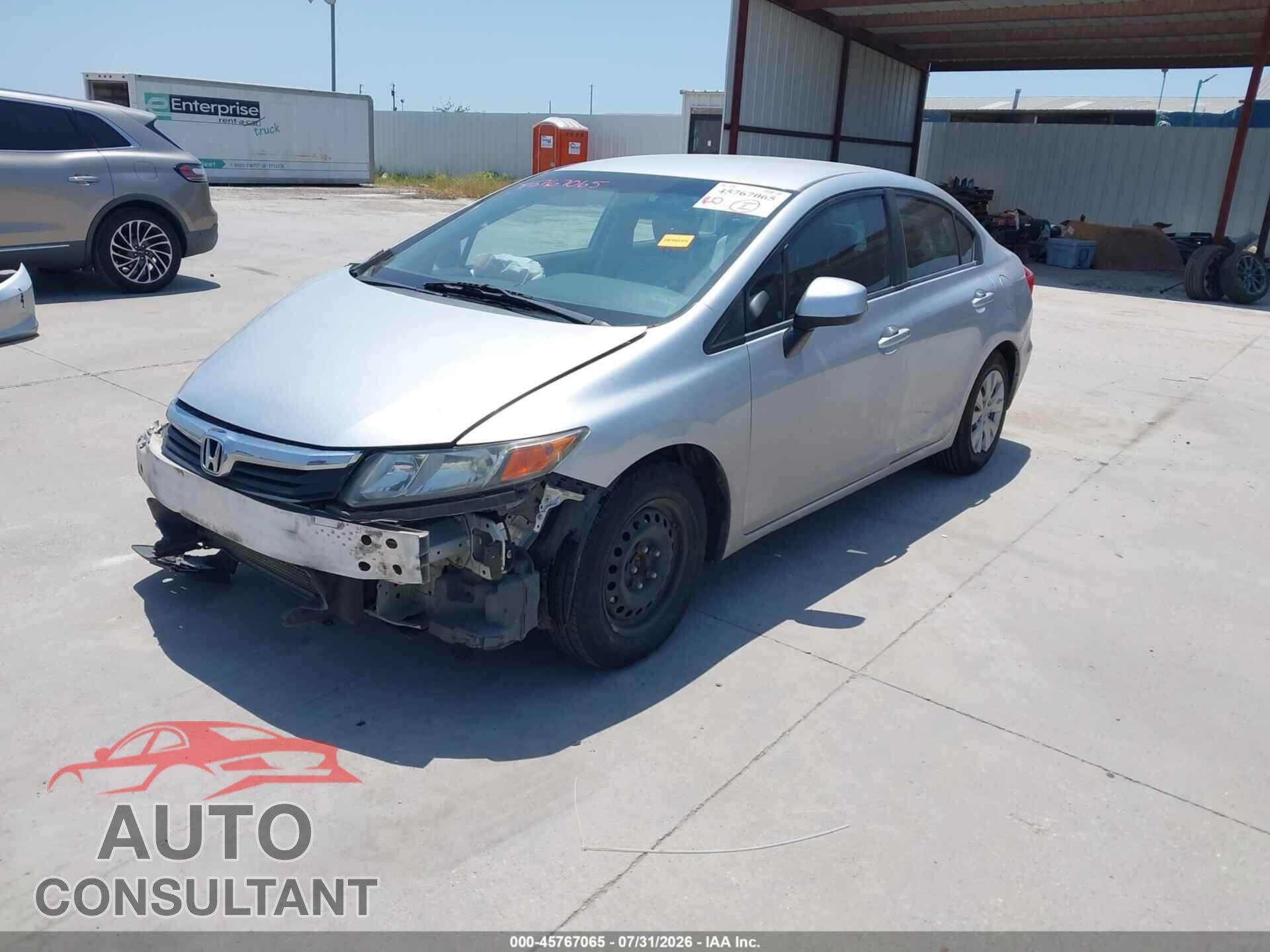 HONDA CIVIC 2012 - 19XFB2F51CE073733