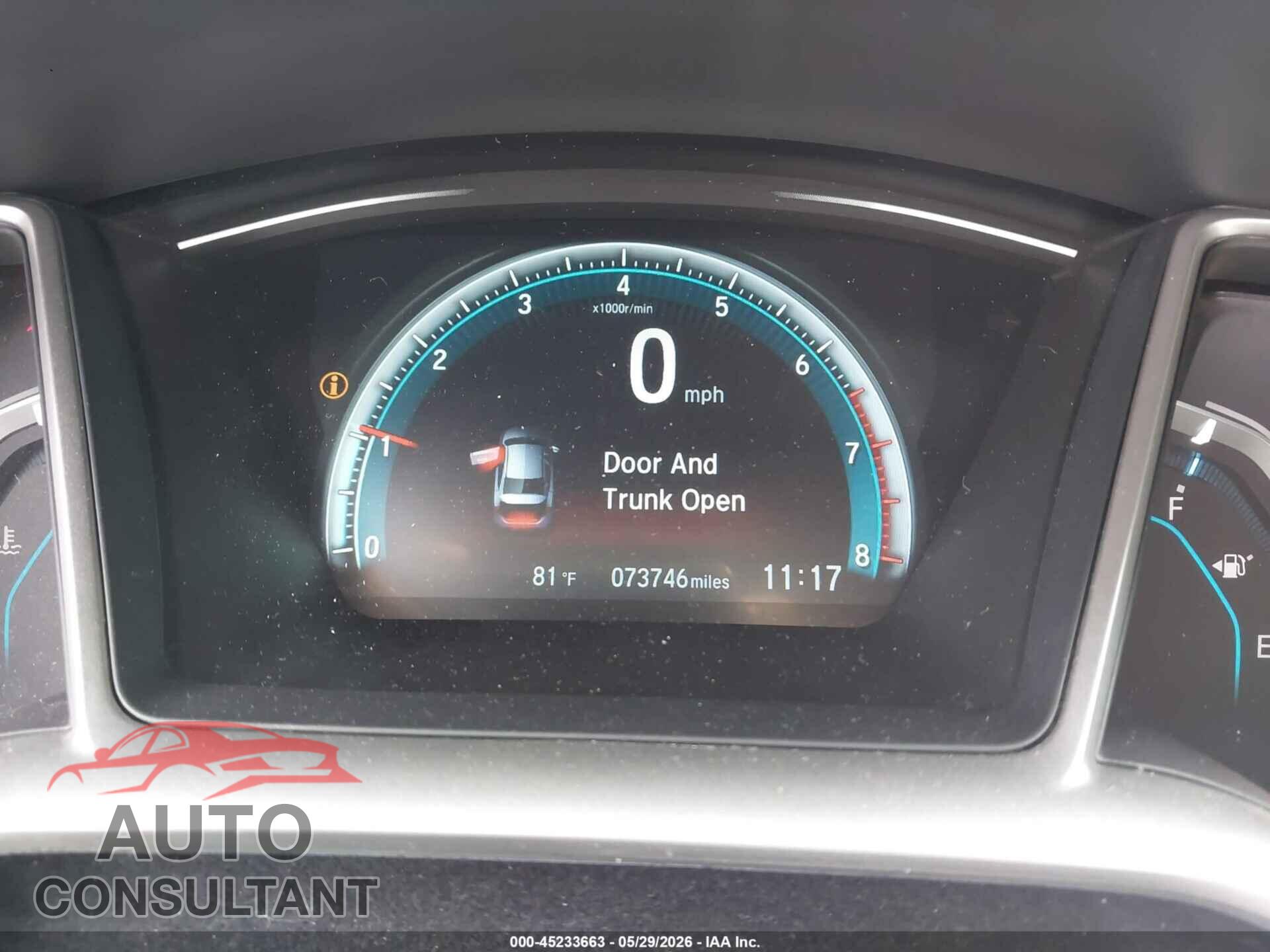 HONDA CIVIC 2018 - 19XFC1E30JE001068