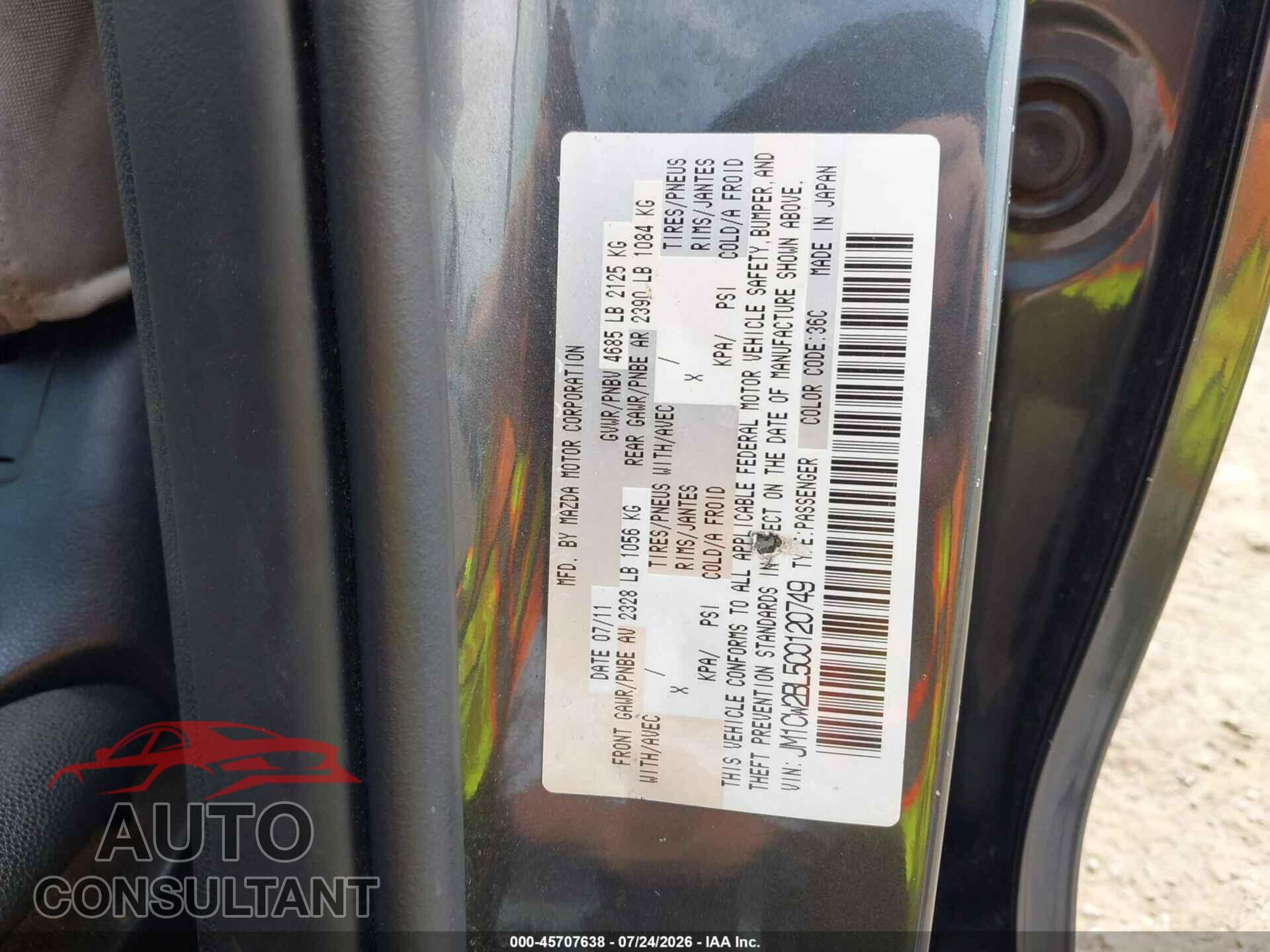 MAZDA MAZDA5 2012 - JM1CW2BL5C0120749