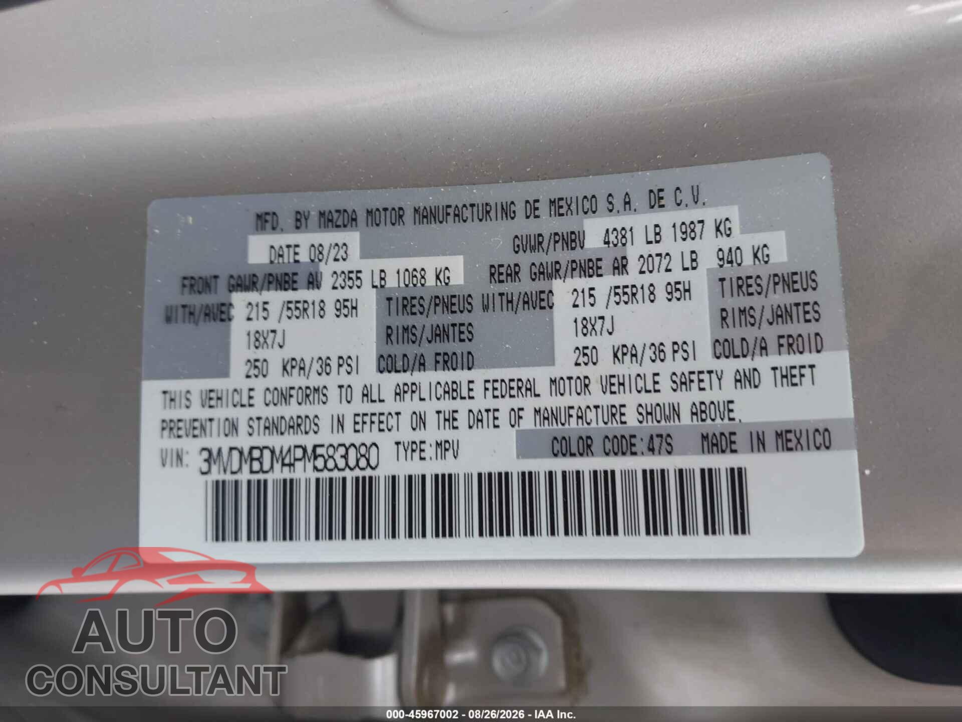 MAZDA CX-30 2023 - 3MVDMBDM4PM583080