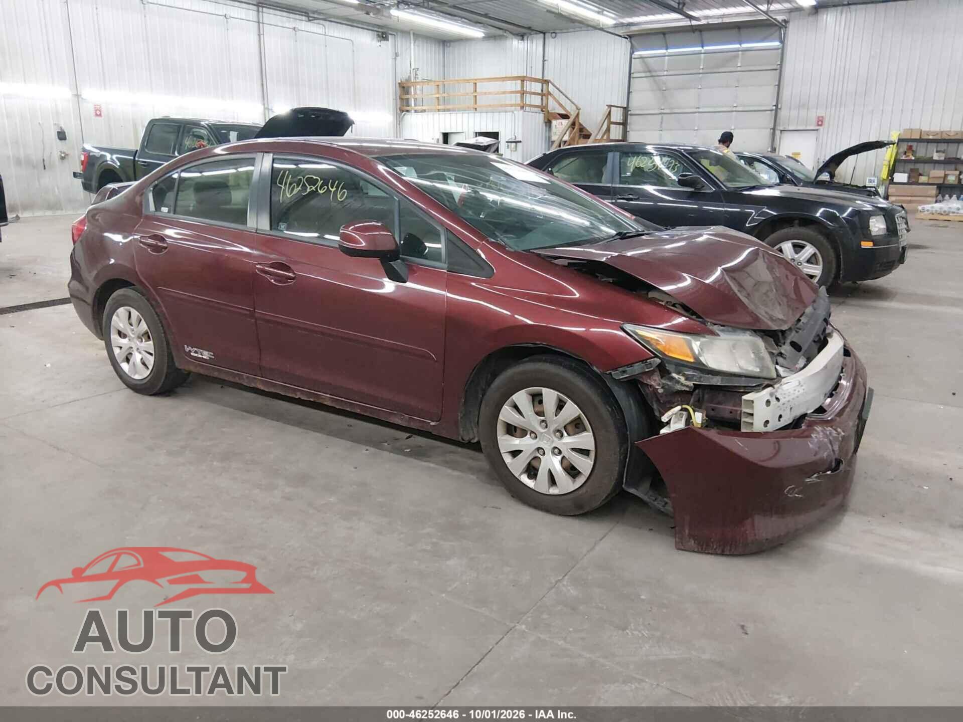 HONDA CIVIC 2012 - 19XFB2F55CE108886