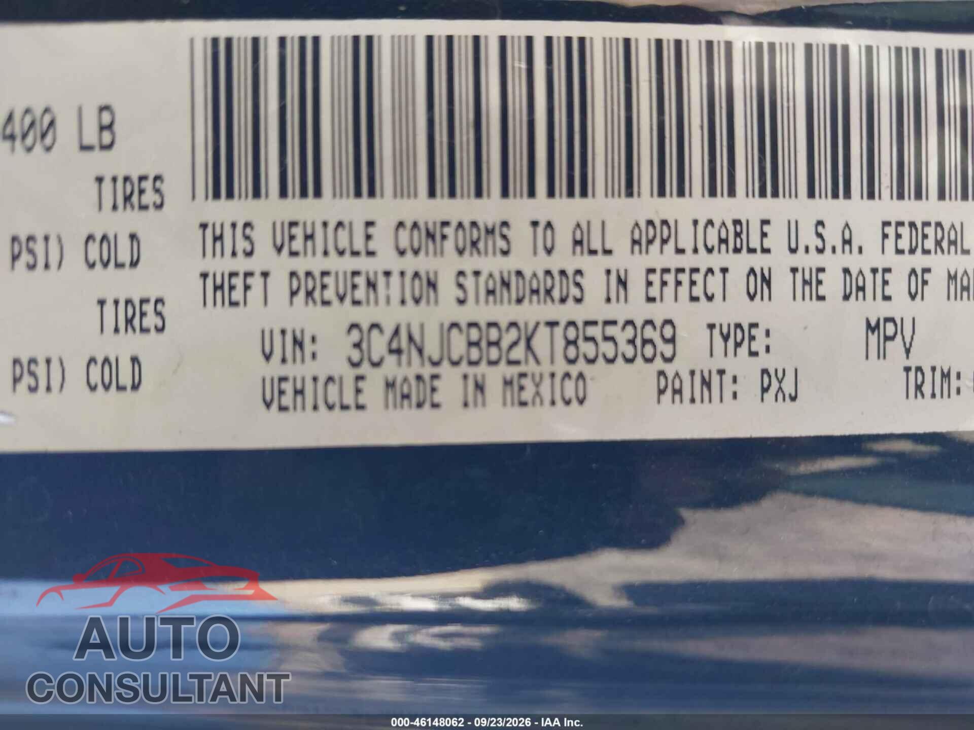 JEEP COMPASS 2019 - 3C4NJCBB2KT855369