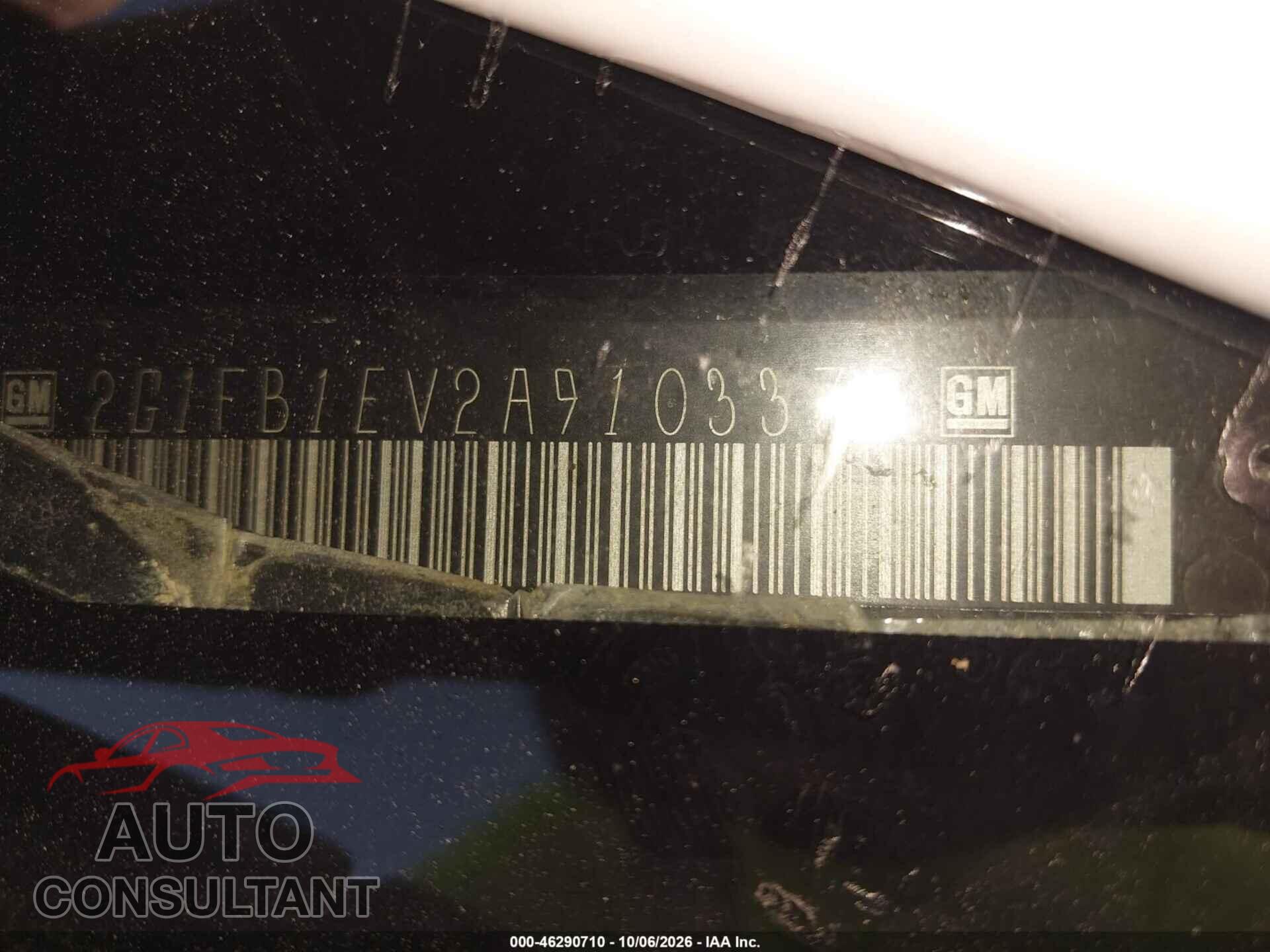CHEVROLET CAMARO 2010 - 2G1FB1EV2A9103371