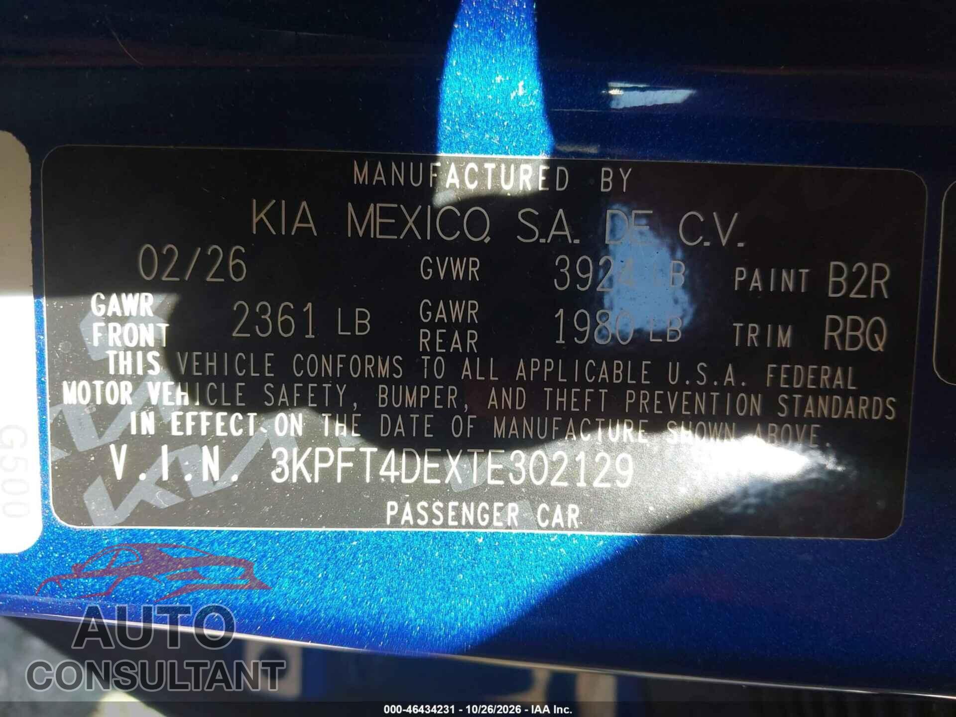 KIA K4 2026 - 3KPFT4DEXTE302129