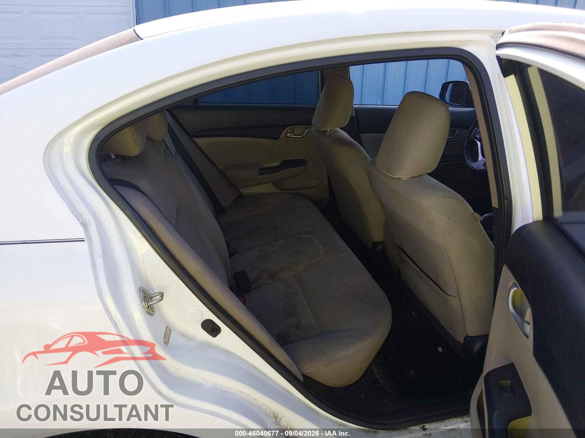 HONDA CIVIC 2013 - 19XFB2F54DE092746