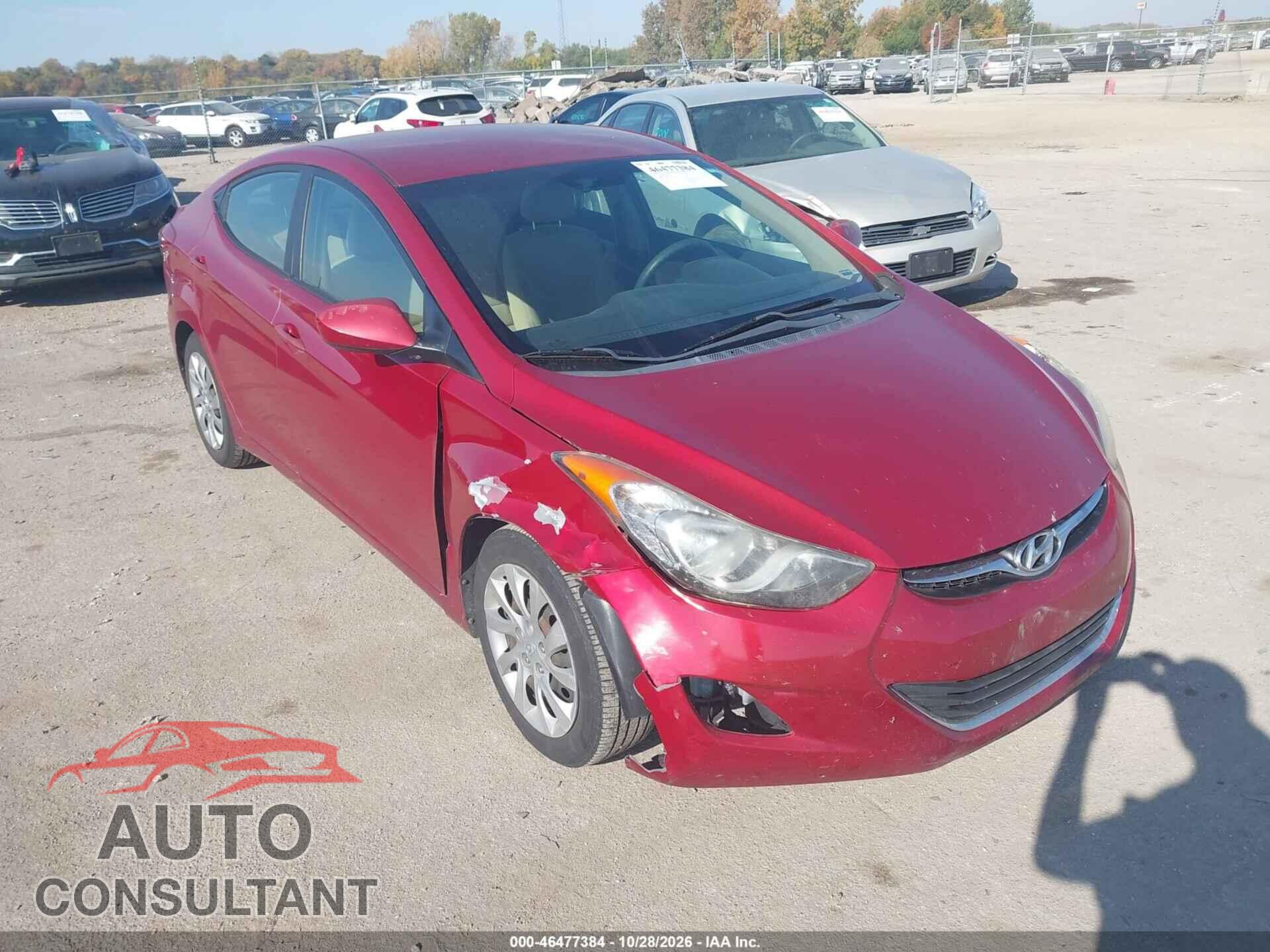 HYUNDAI ELANTRA 2013 - KMHDH4AE6DU539972