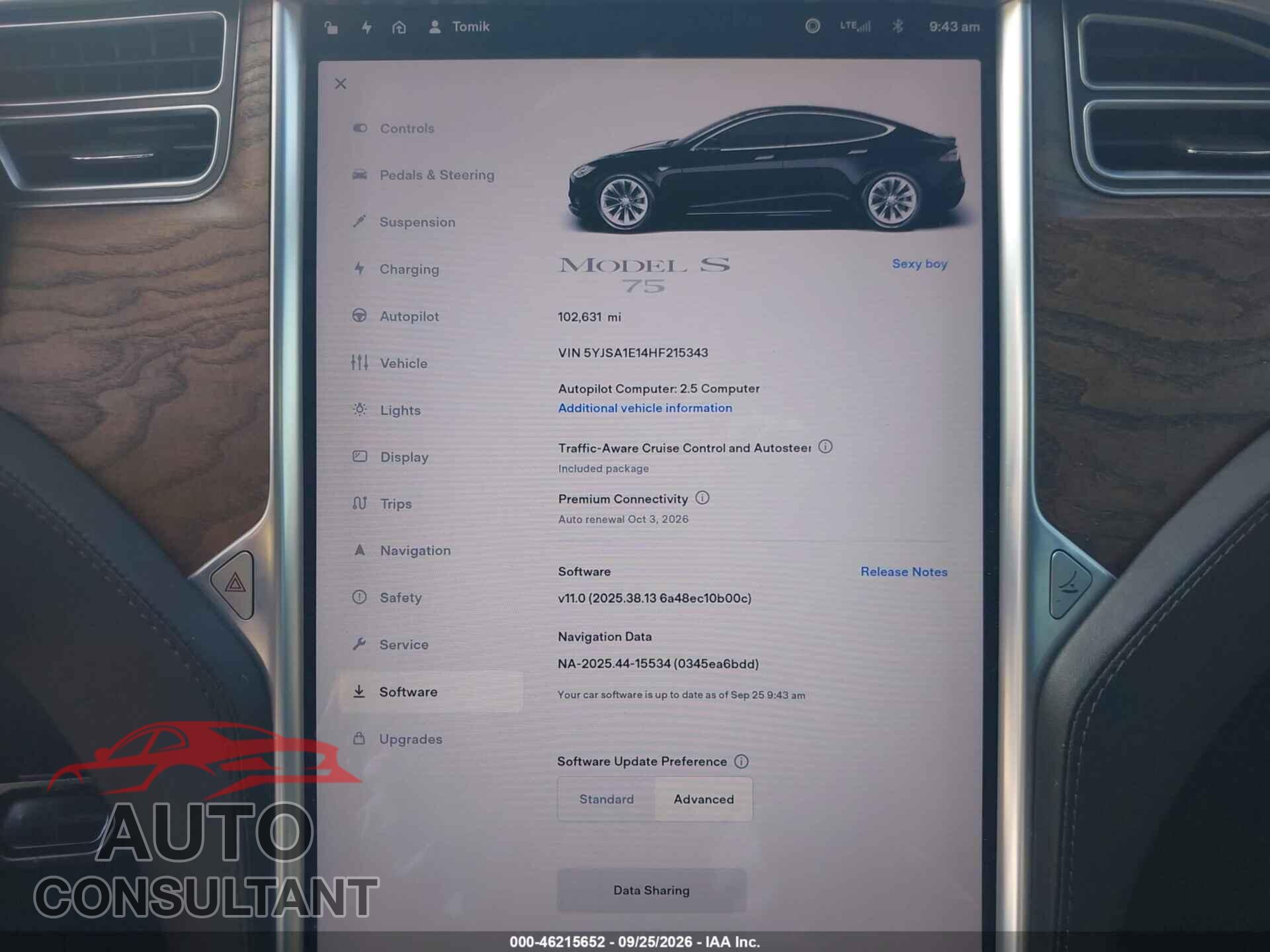 TESLA MODEL S 2017 - 5YJSA1E14HF215343