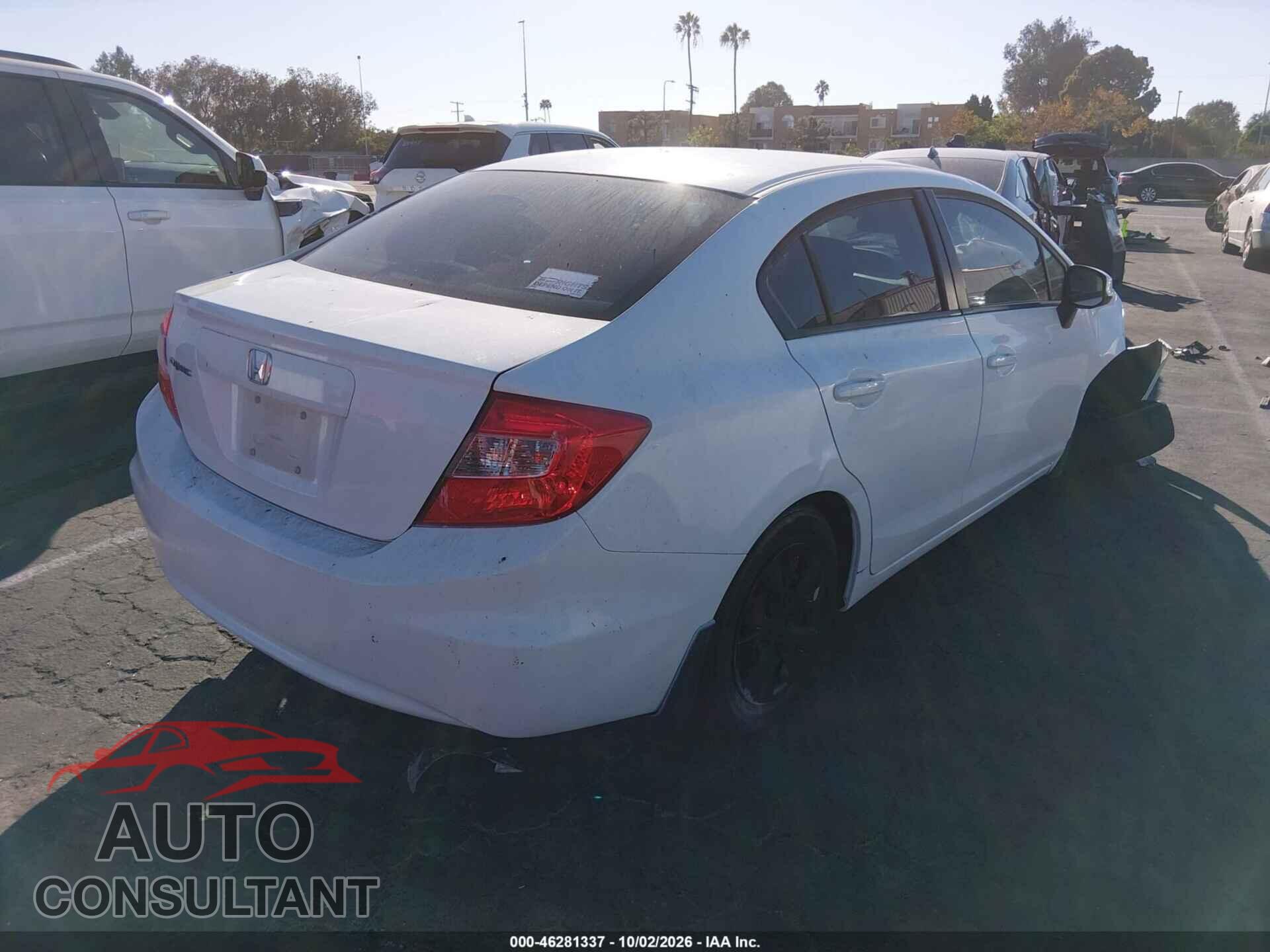 HONDA CIVIC 2012 - 19XFB2F58CE376380