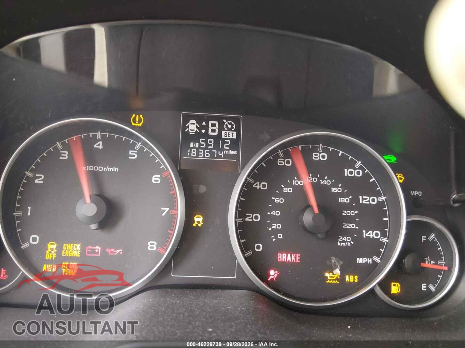 SUBARU OUTBACK 2013 - 4S4BRCAC6D3231459