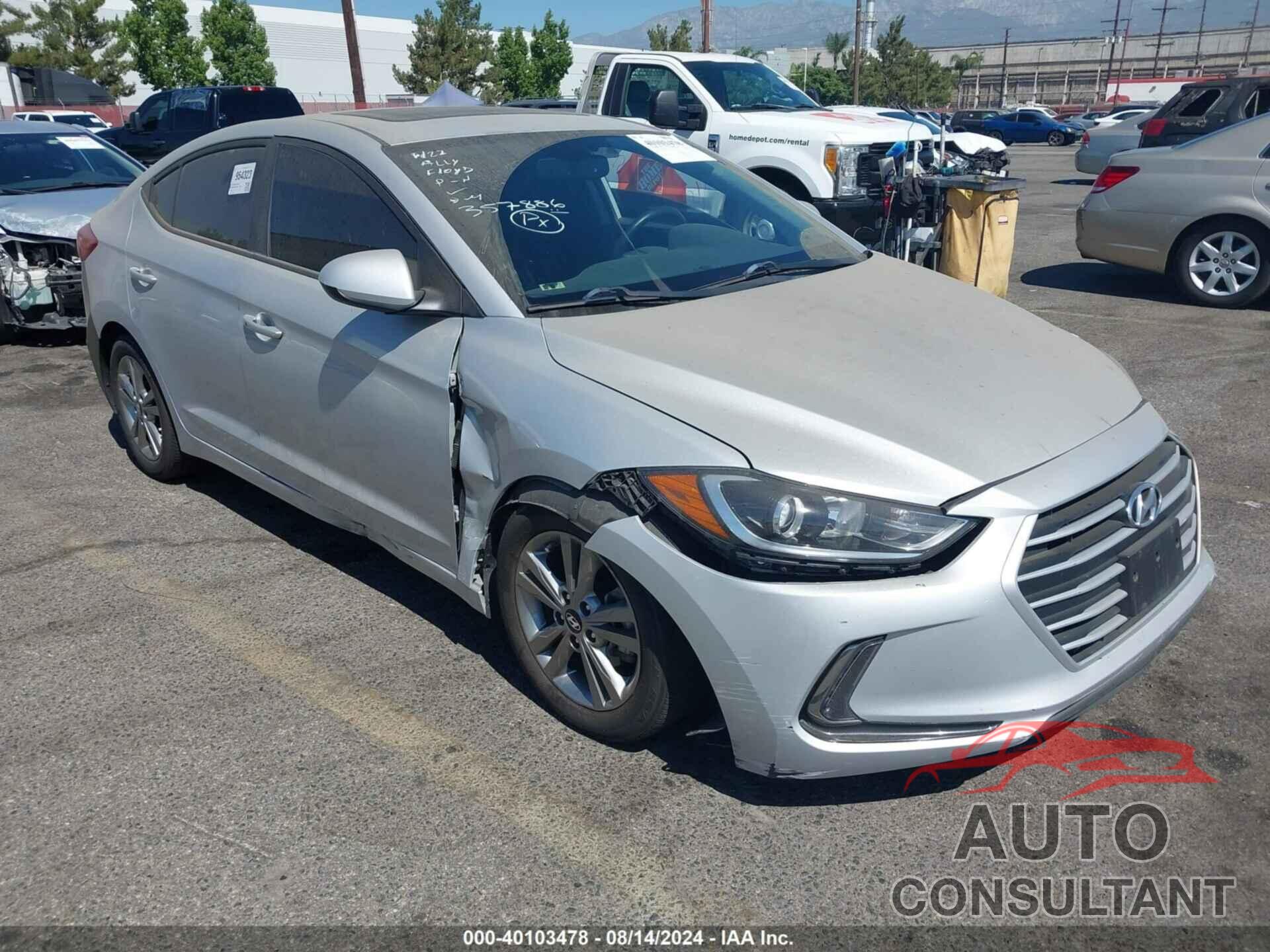 HYUNDAI ELANTRA 2017 - KMHD84LF7HU357886