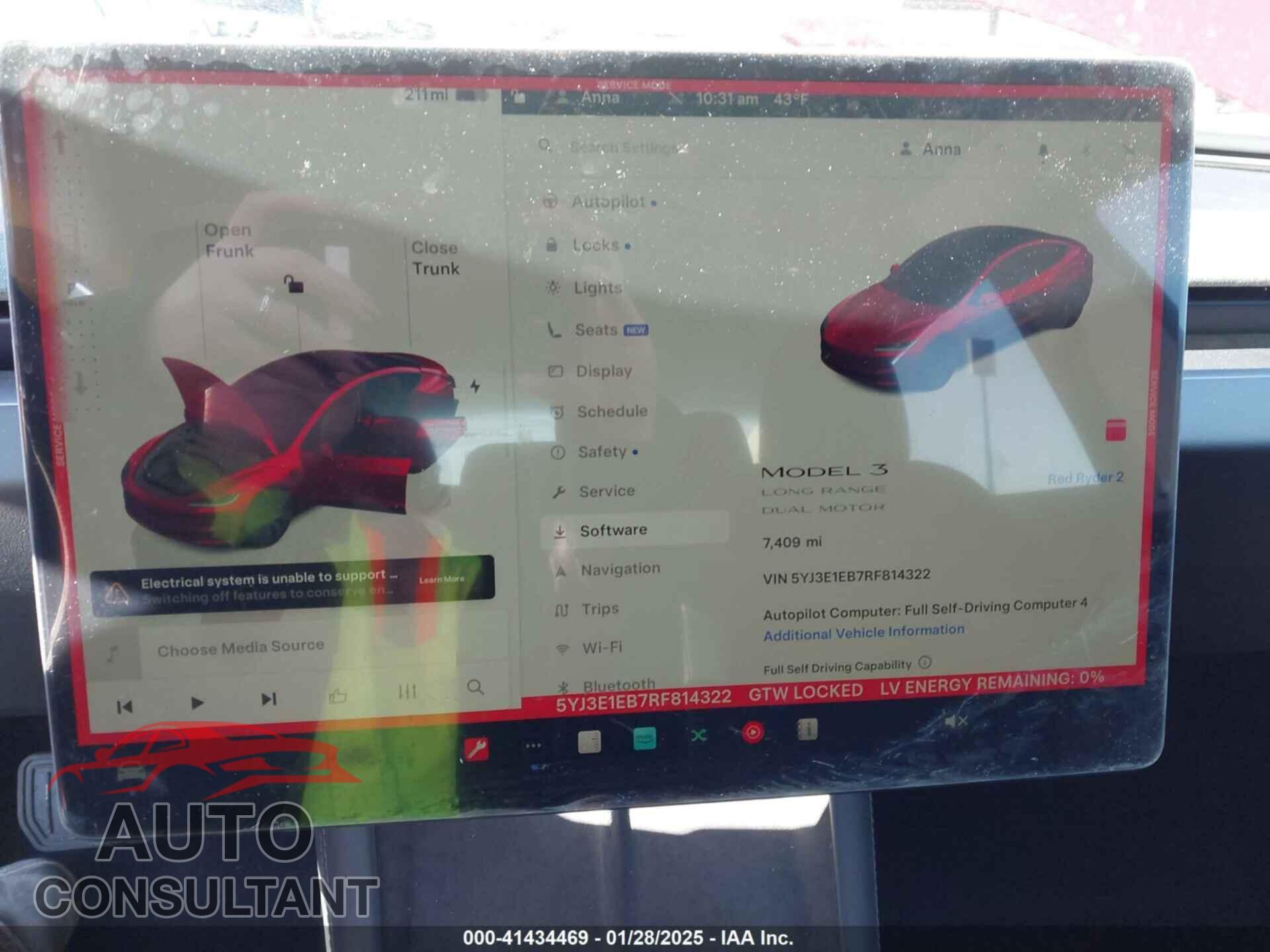 TESLA MODEL 3 2024 - 5YJ3E1EB7RF814322