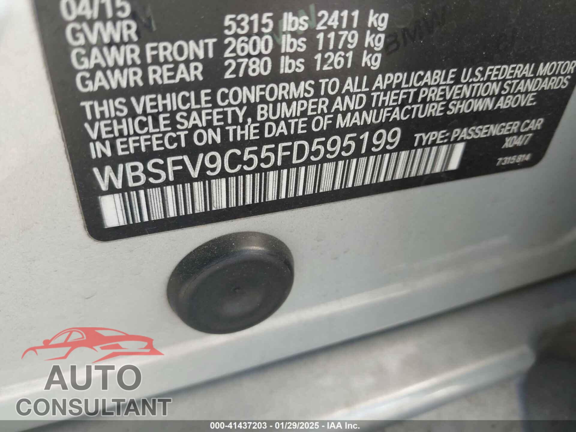 BMW M5 2015 - WBSFV9C55FD595199
