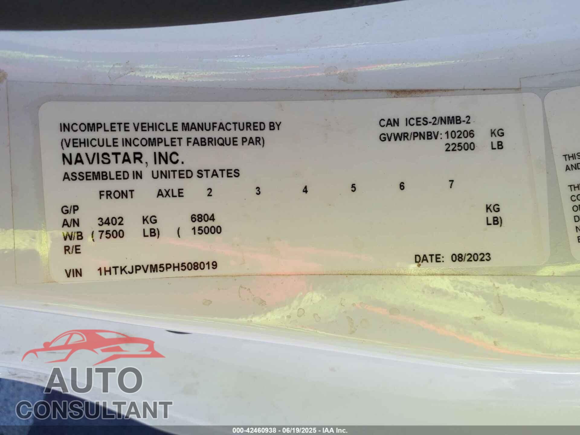 CHEVROLET SILVERADO MD 2023 - 1HTKJPVM5PH508019