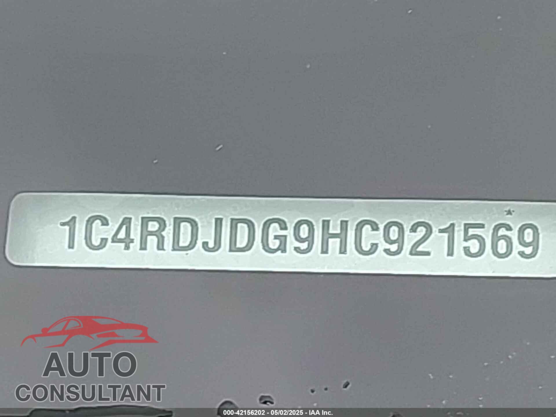 DODGE DURANGO 2017 - 1C4RDJDG9HC921569