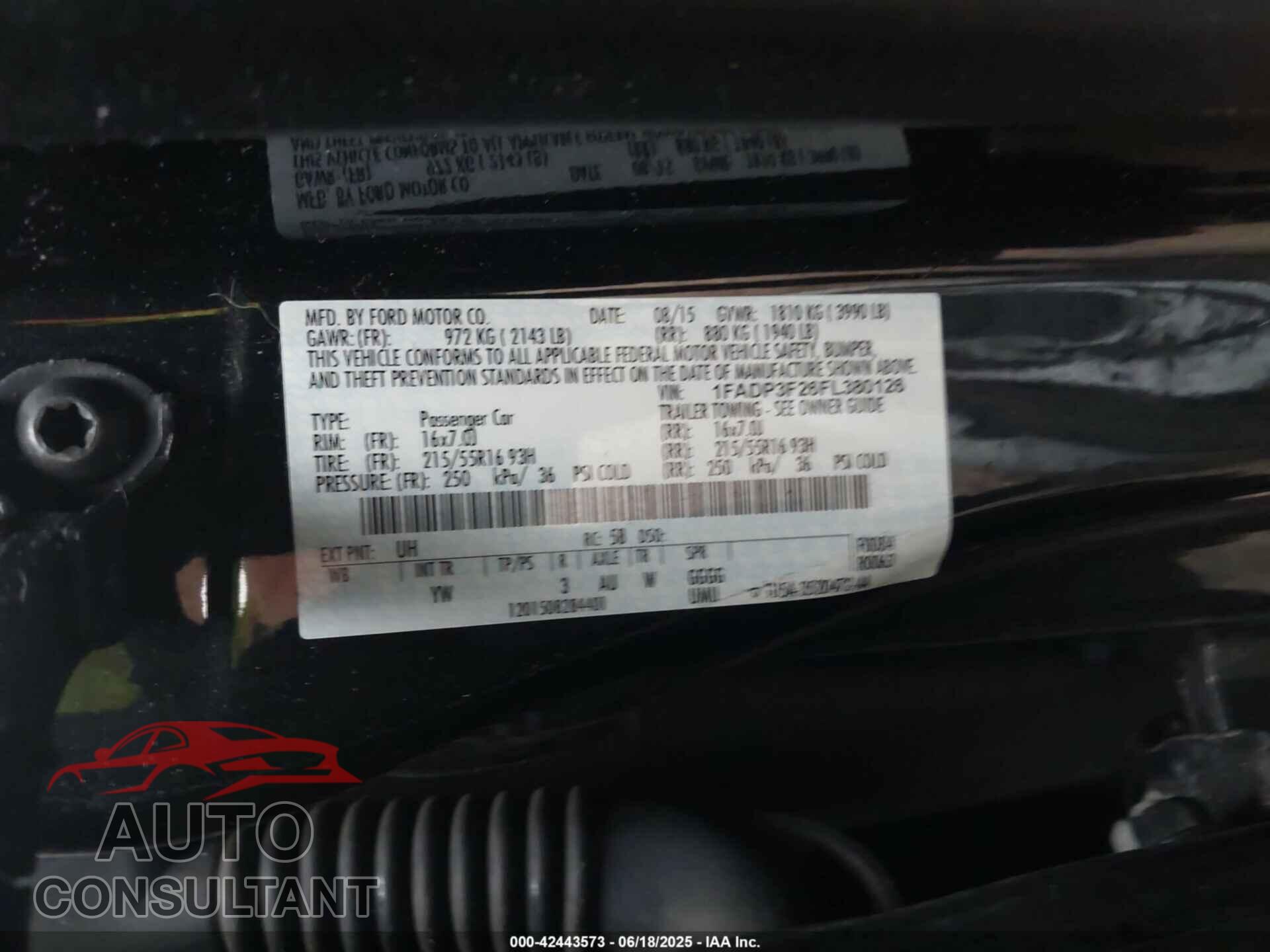 FORD FOCUS 2015 - 1FADP3F26FL380126
