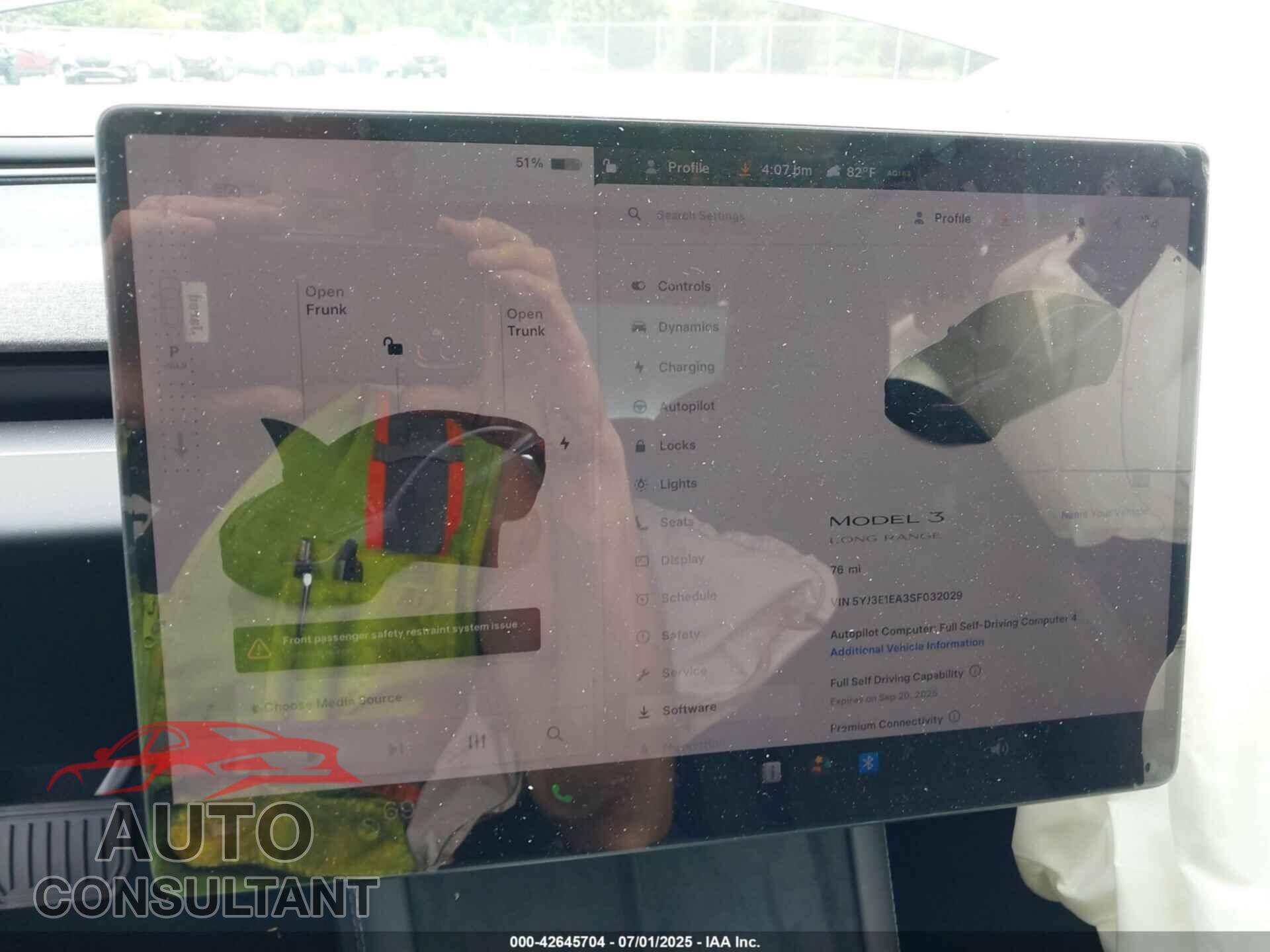 TESLA MODEL 3 2025 - 5YJ3E1EA3SF032029