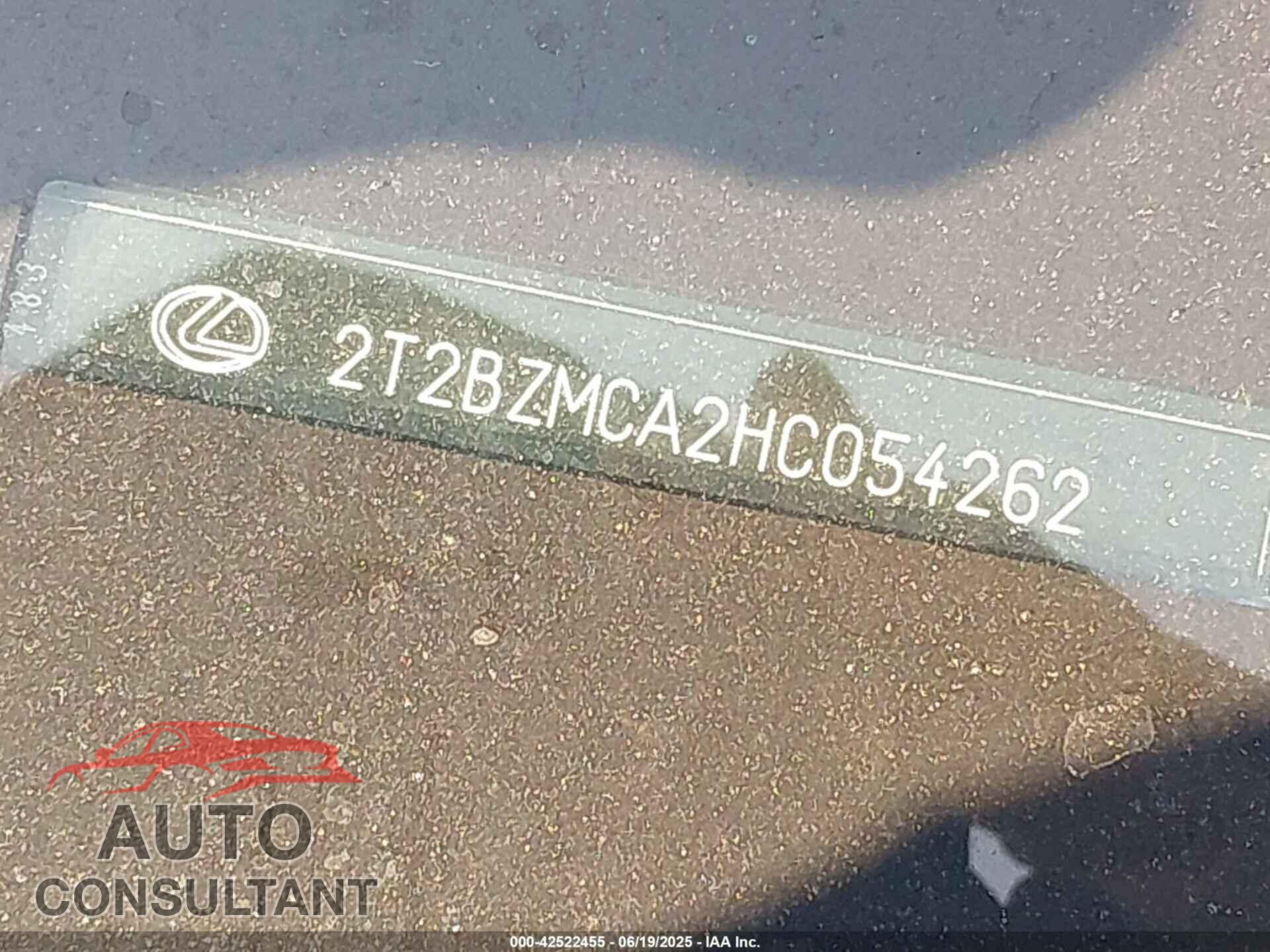 LEXUS RX 350 2017 - 2T2BZMCA2HC054262