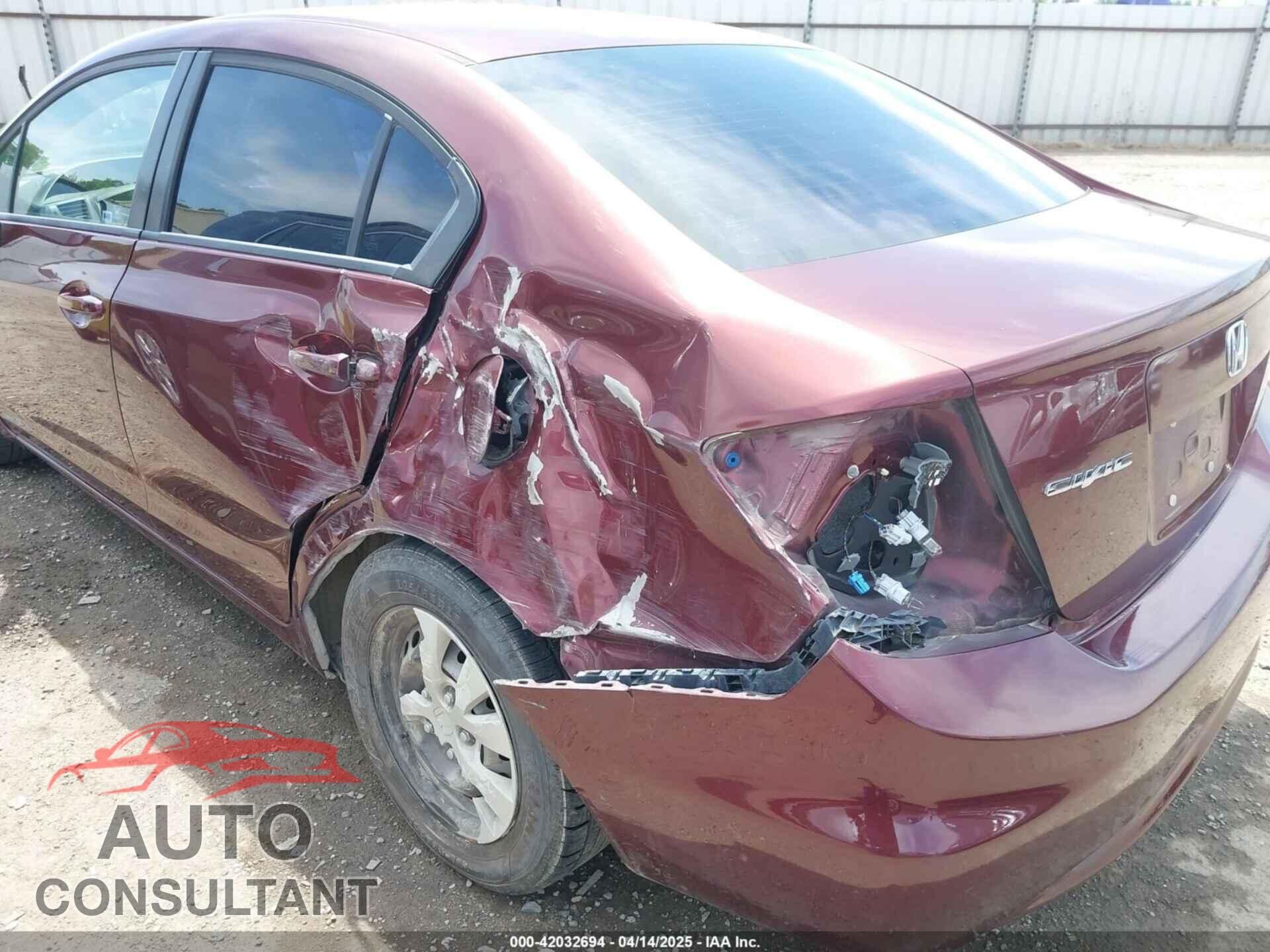HONDA CIVIC 2012 - 19XFB2F55CE366082