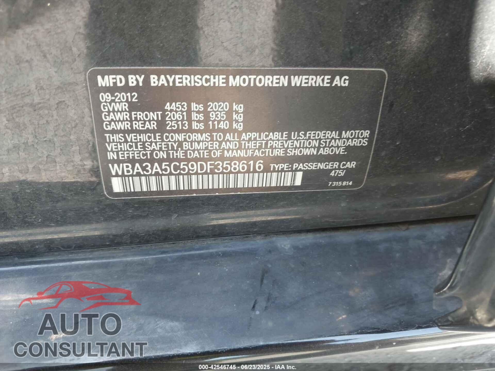 BMW 328I 2013 - WBA3A5C59DF358616